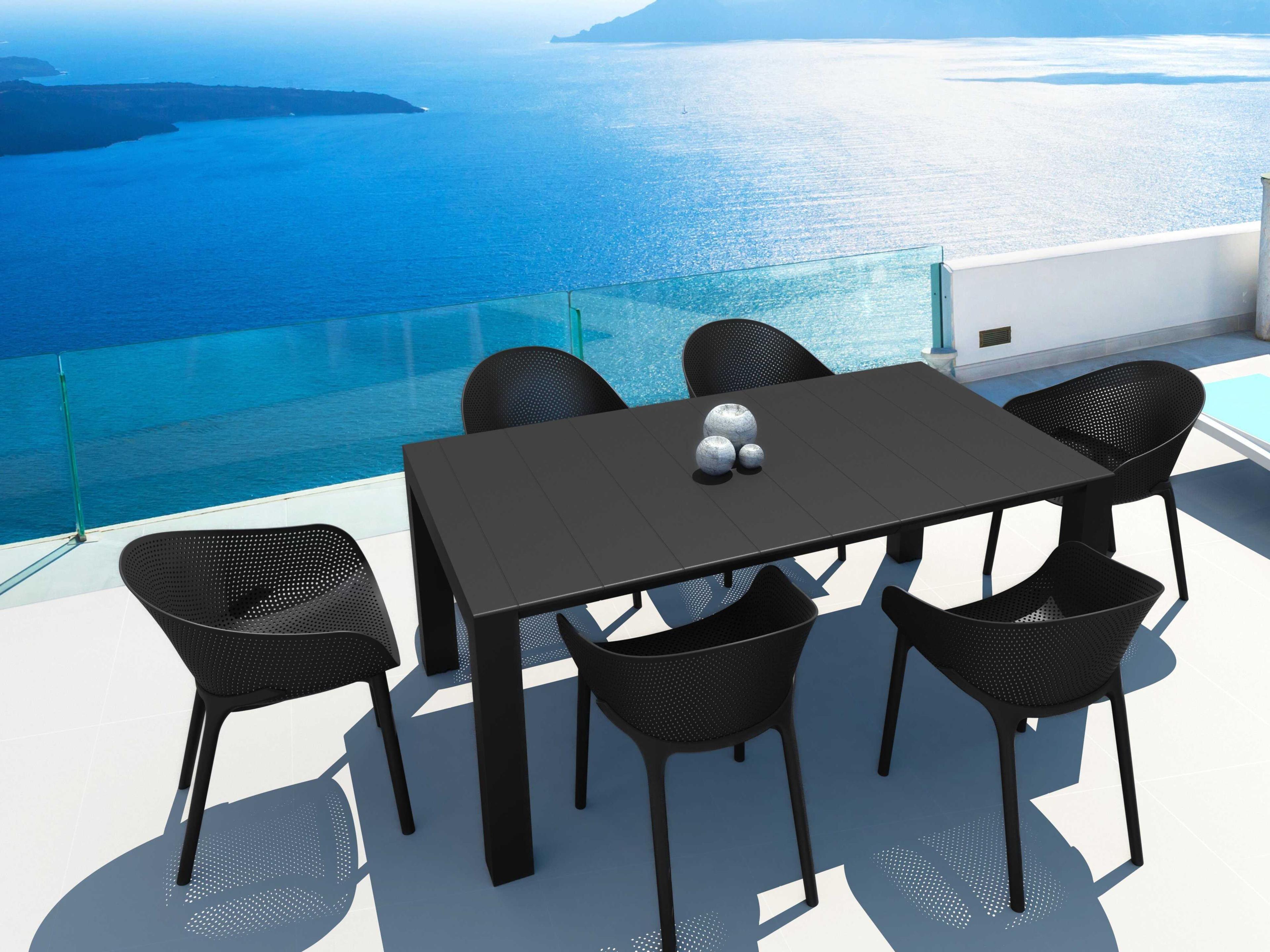 Sky Black Resin Dining Set