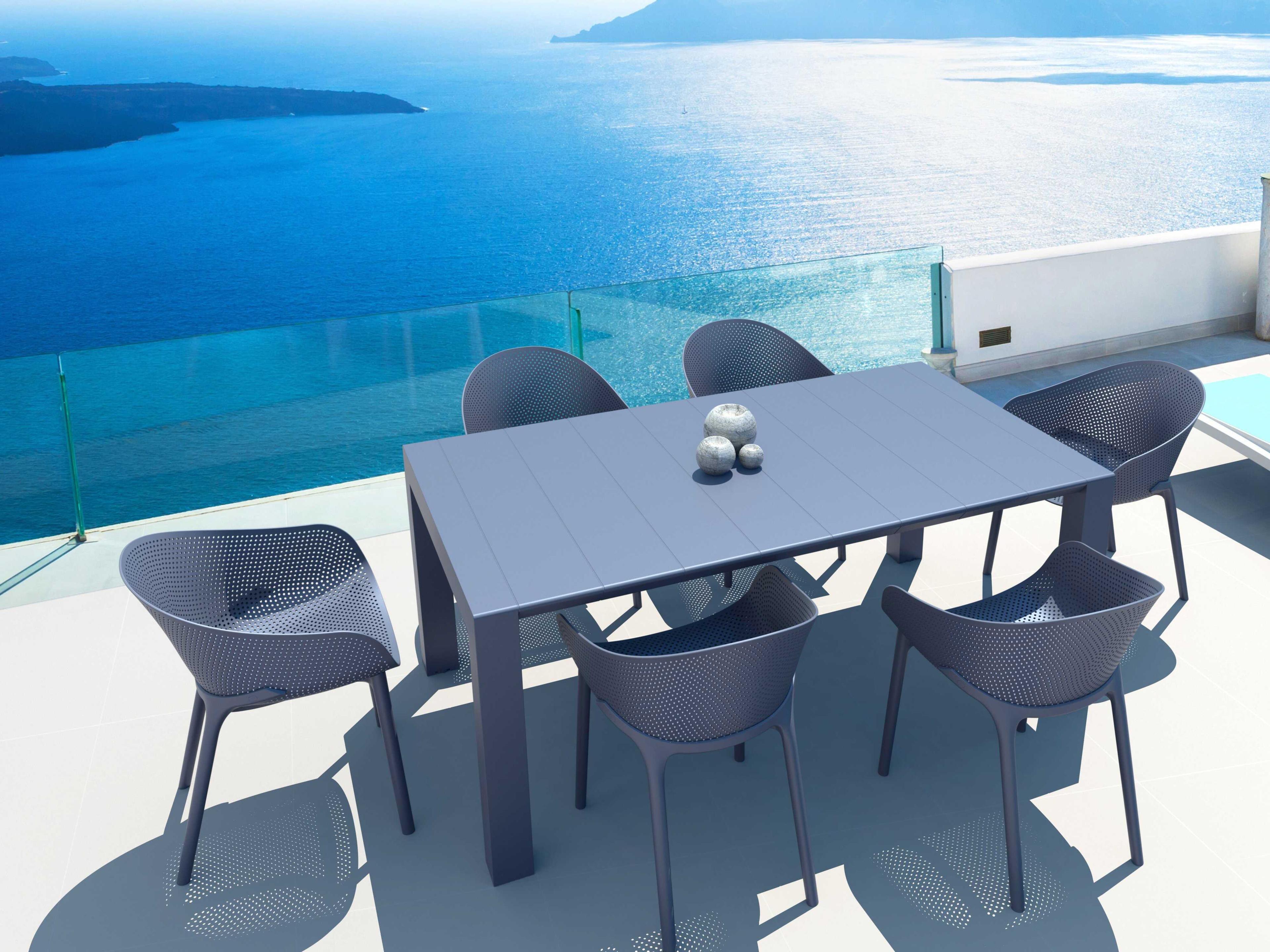 Sky Dark Gray Resin Dining Set