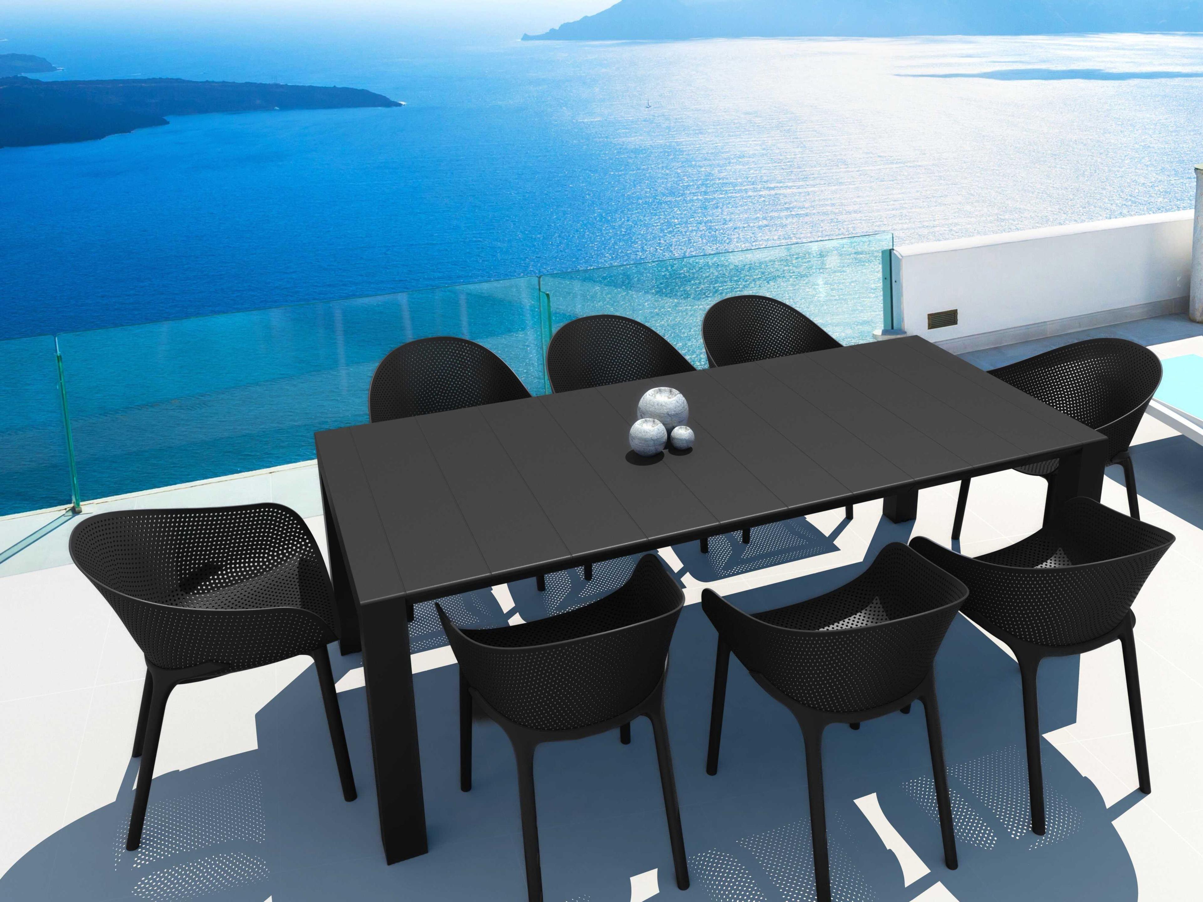 Sky Black Resin Dining Set