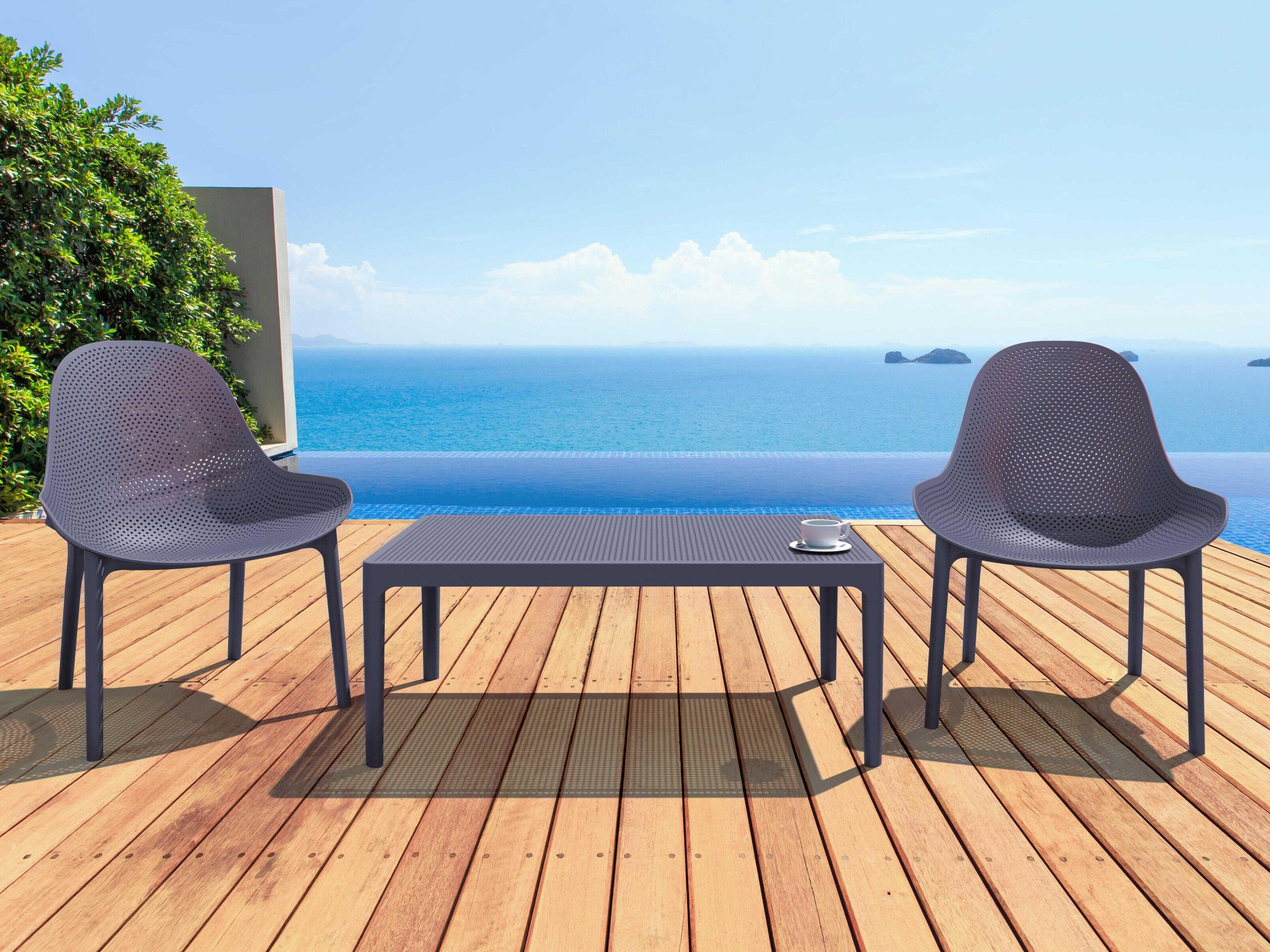 Sky Dark Gray Resin Lounge Set