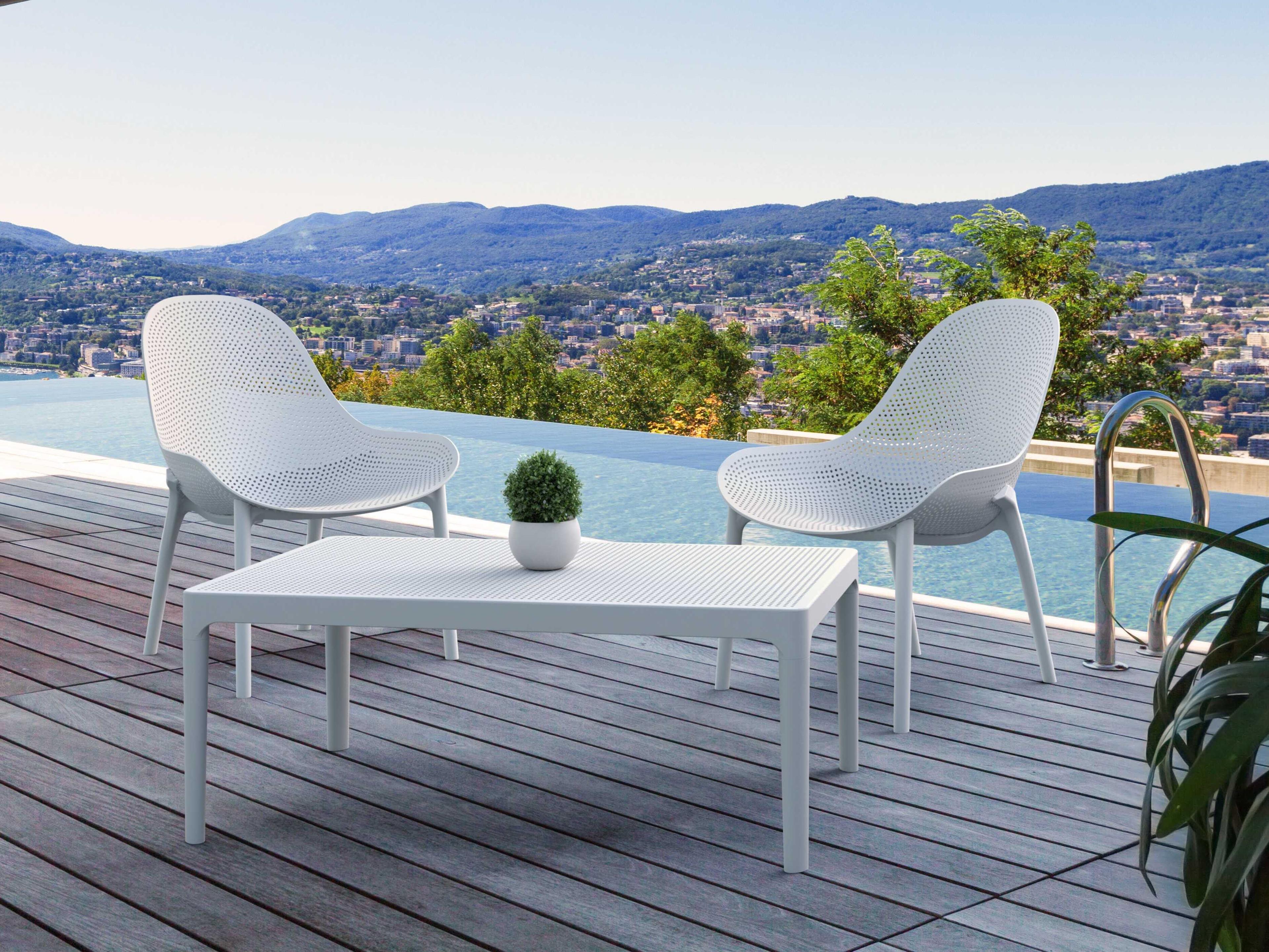 Compamia Sky White Resin Lounge Set