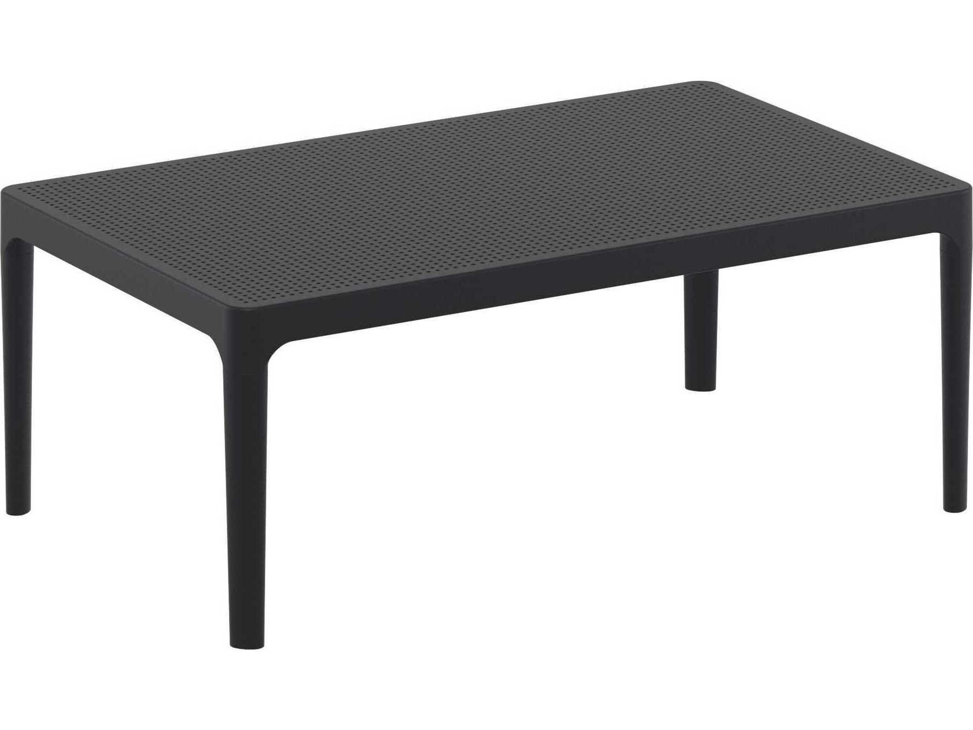 Sky Black Polypropylene Rectangular Coffee Table