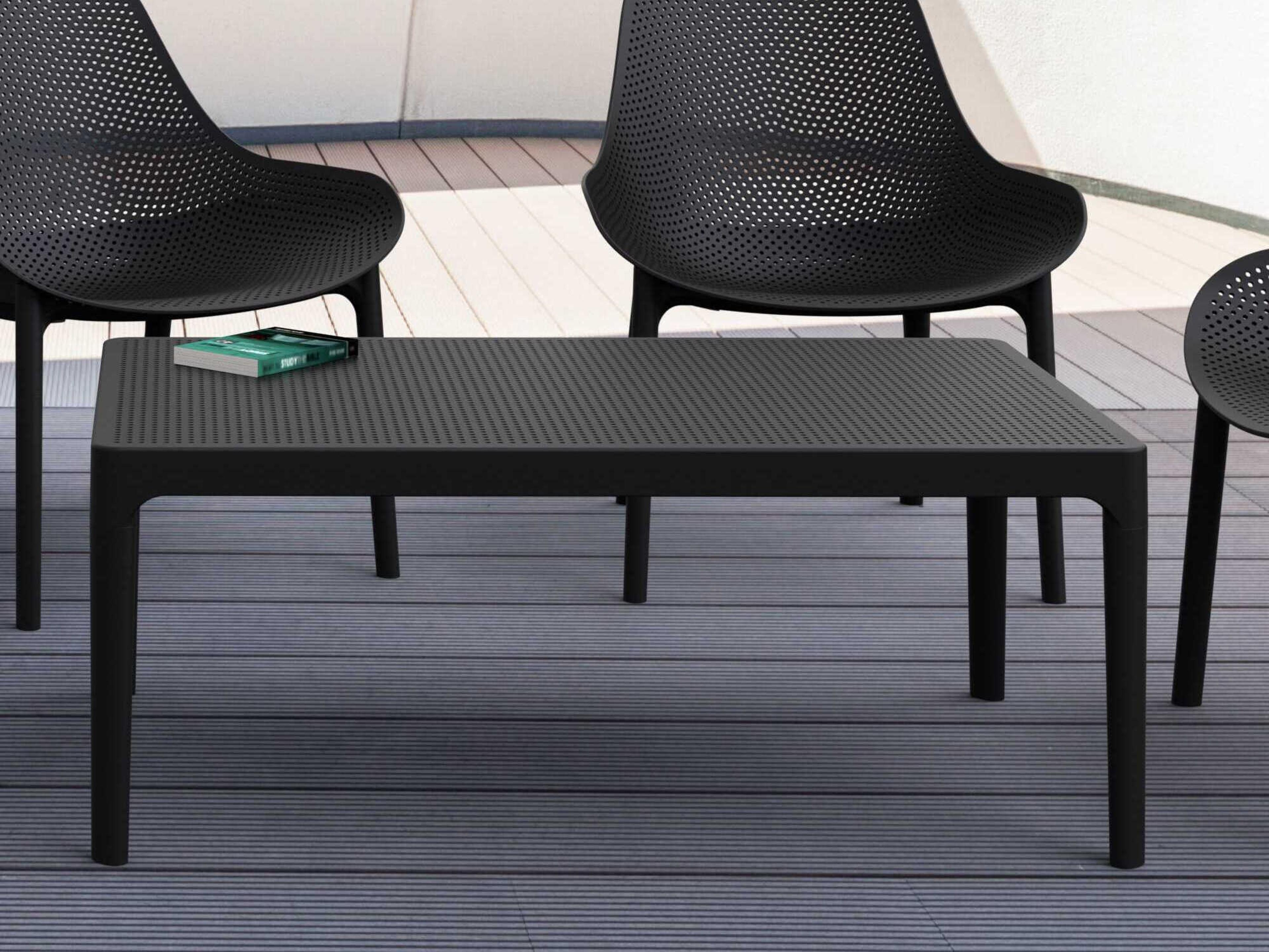 Compamia Sky Black Polypropylene Rectangular Coffee Table
