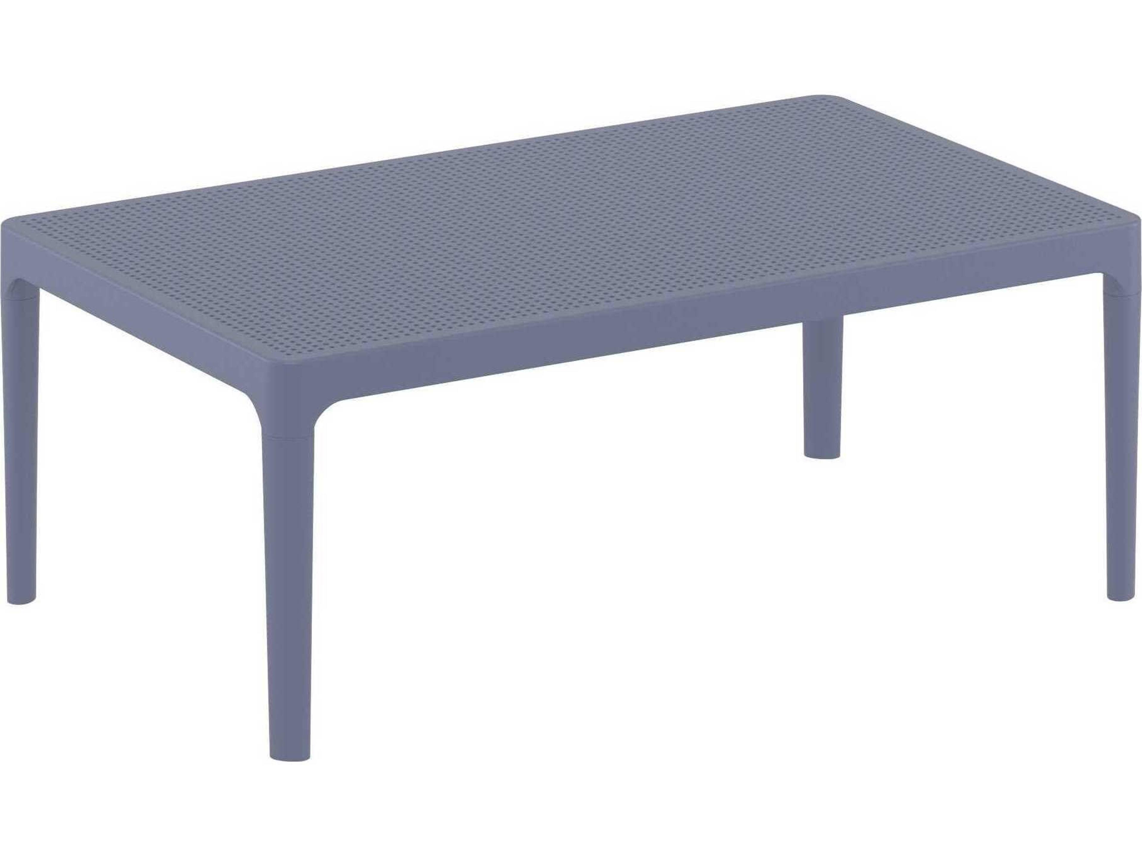 Sky Dark Gray Polypropylene Rectangular Coffee Table