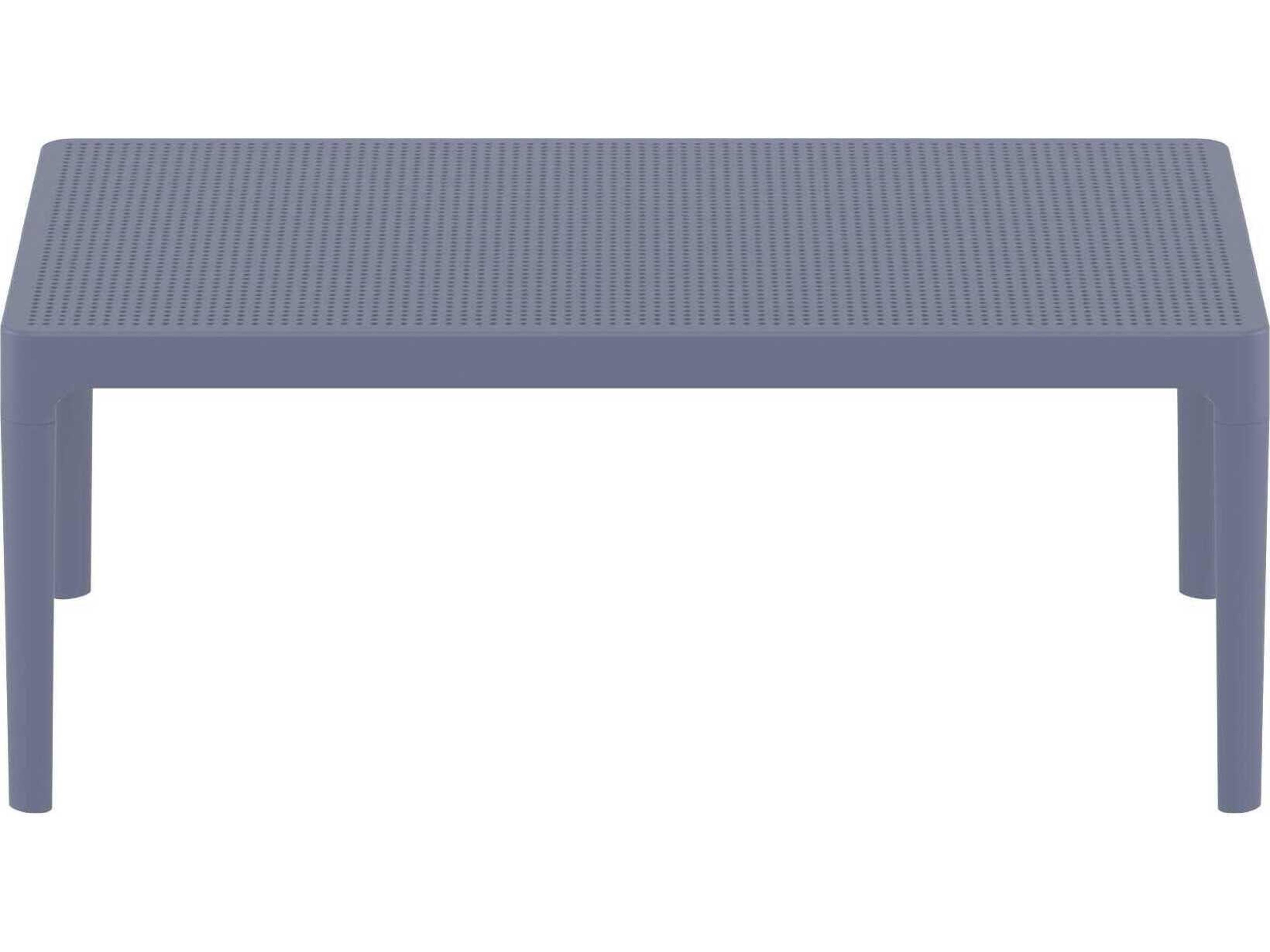 Compamia Sky Dark Gray Polypropylene Rectangular Coffee Table
