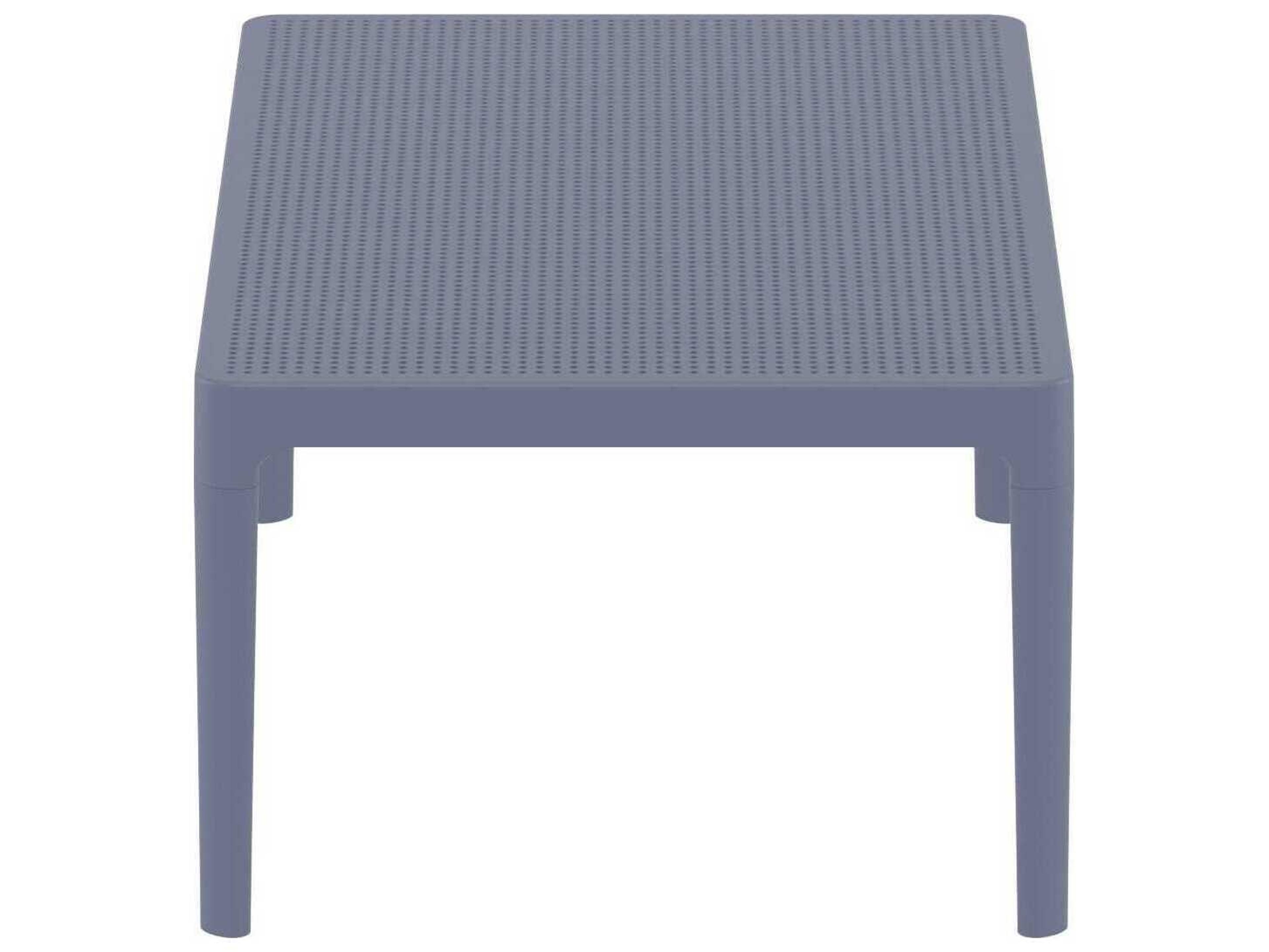 Compamia Sky Dark Gray Polypropylene Rectangular Coffee Table