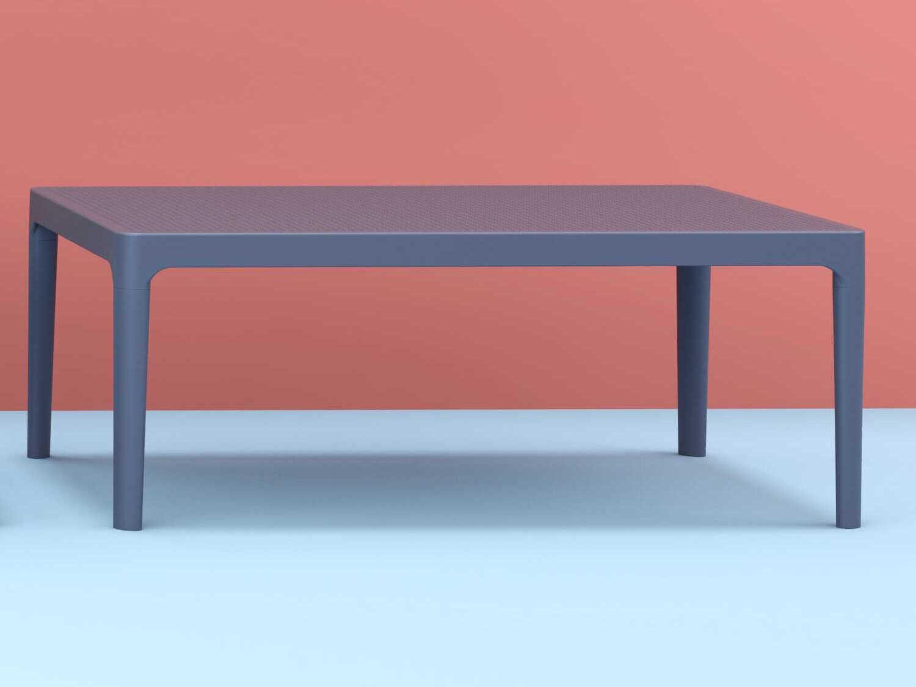 Compamia Sky Dark Gray Polypropylene Rectangular Coffee Table