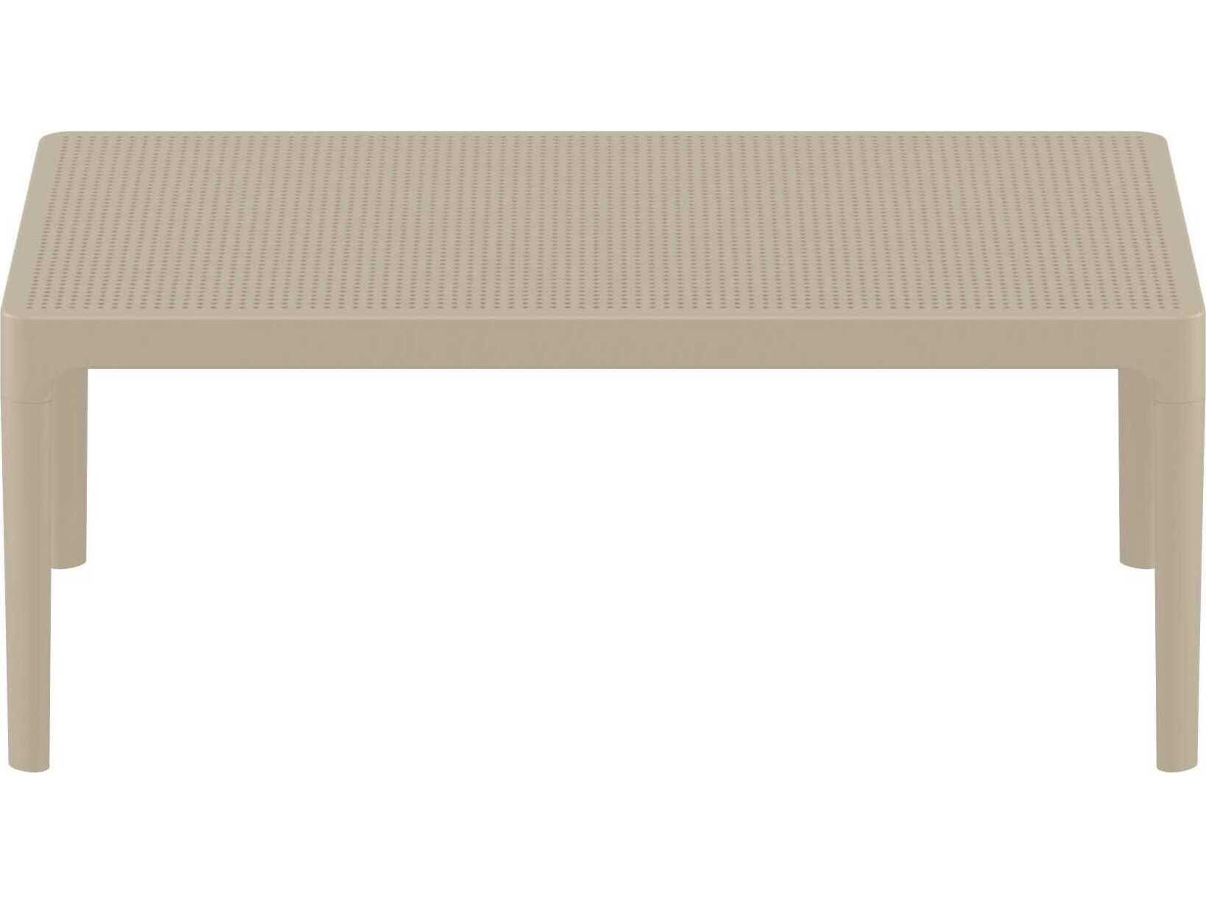 Compamia Sky Taupe Polypropylene Rectangular Coffee Table