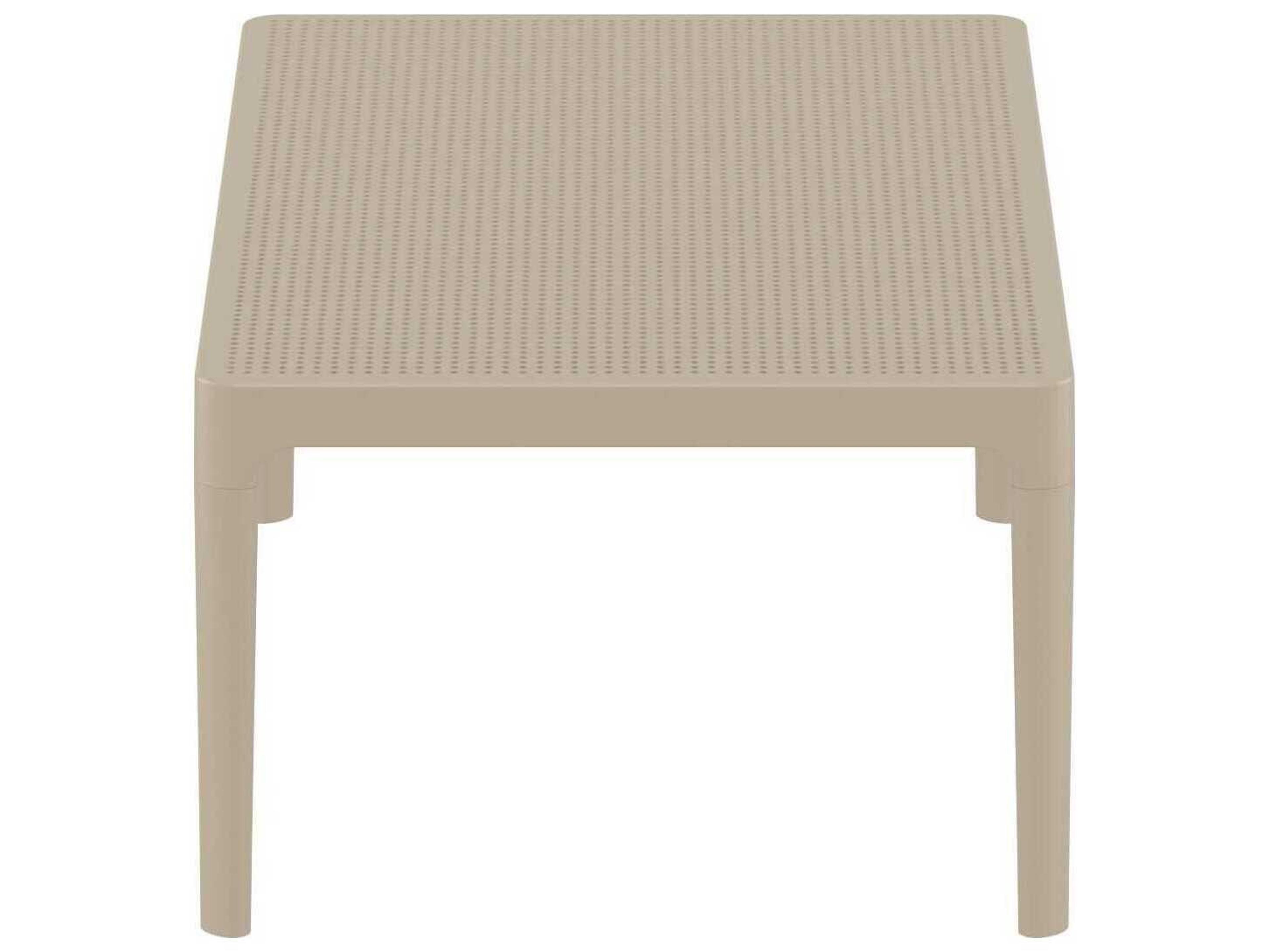 Compamia Sky Taupe Polypropylene Rectangular Coffee Table
