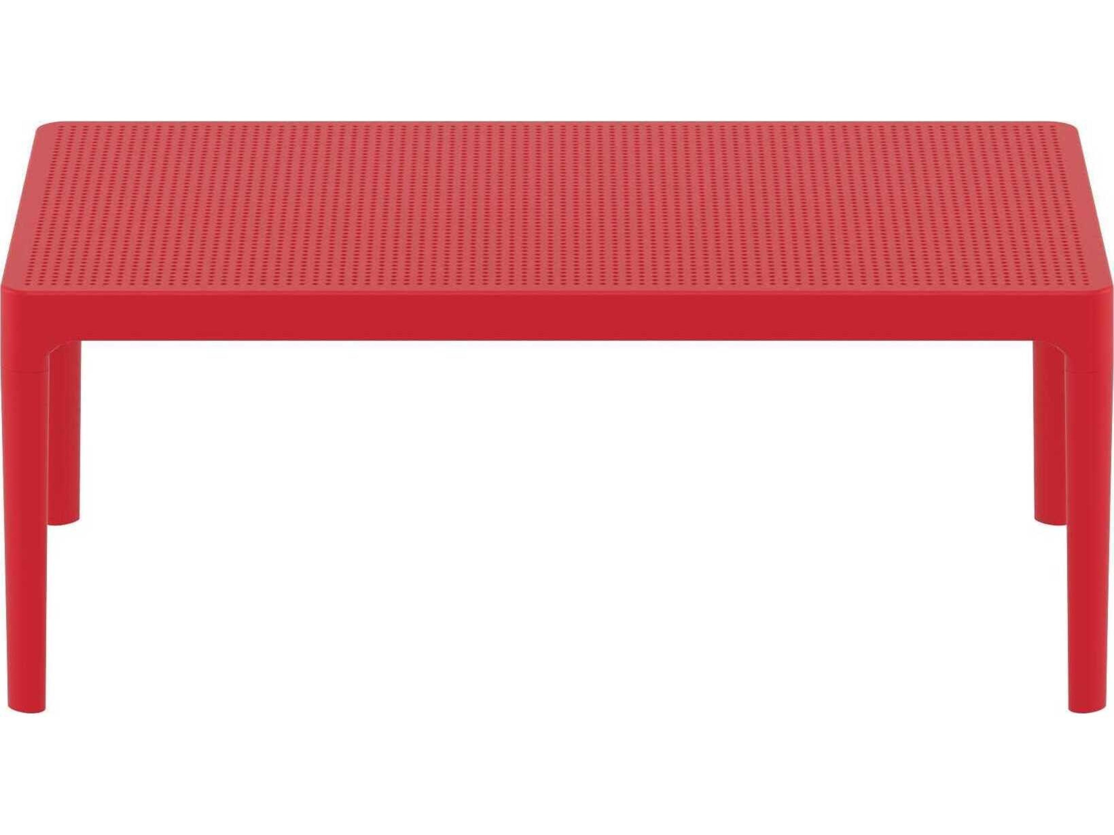 Compamia Sky Red Polypropylene Rectangular Coffee Table