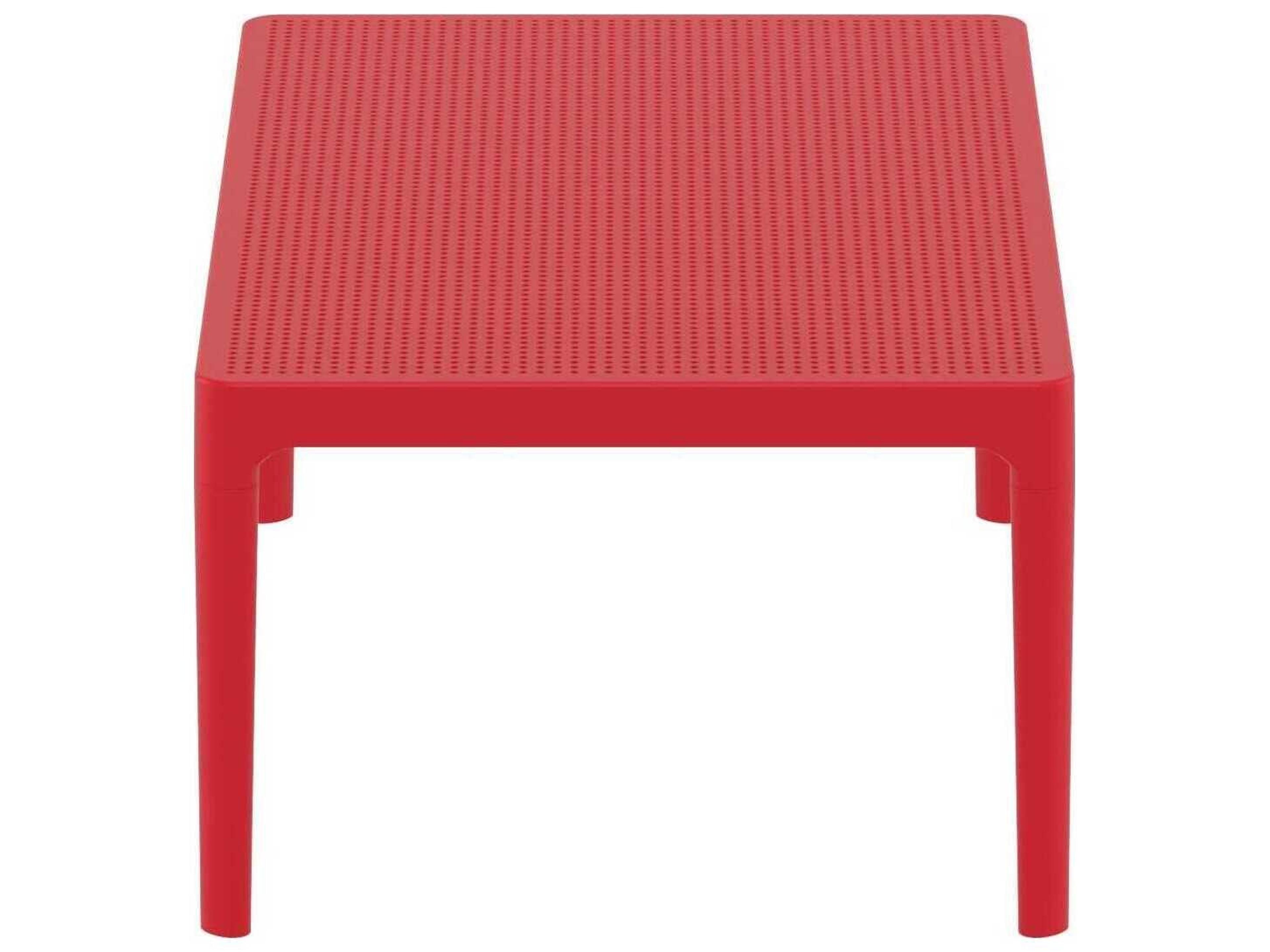 Compamia Sky Red Polypropylene Rectangular Coffee Table
