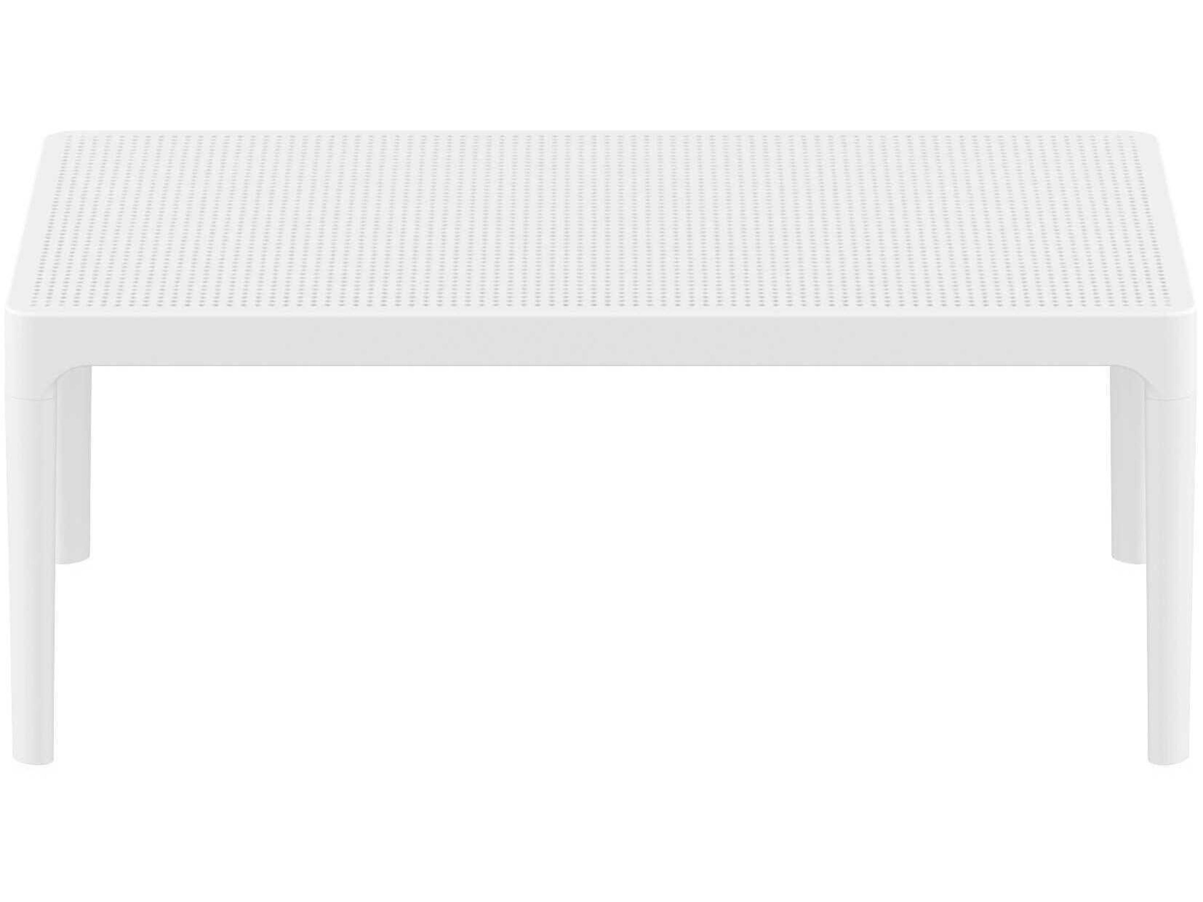 Compamia Sky White Polypropylene Rectangular Coffee Table
