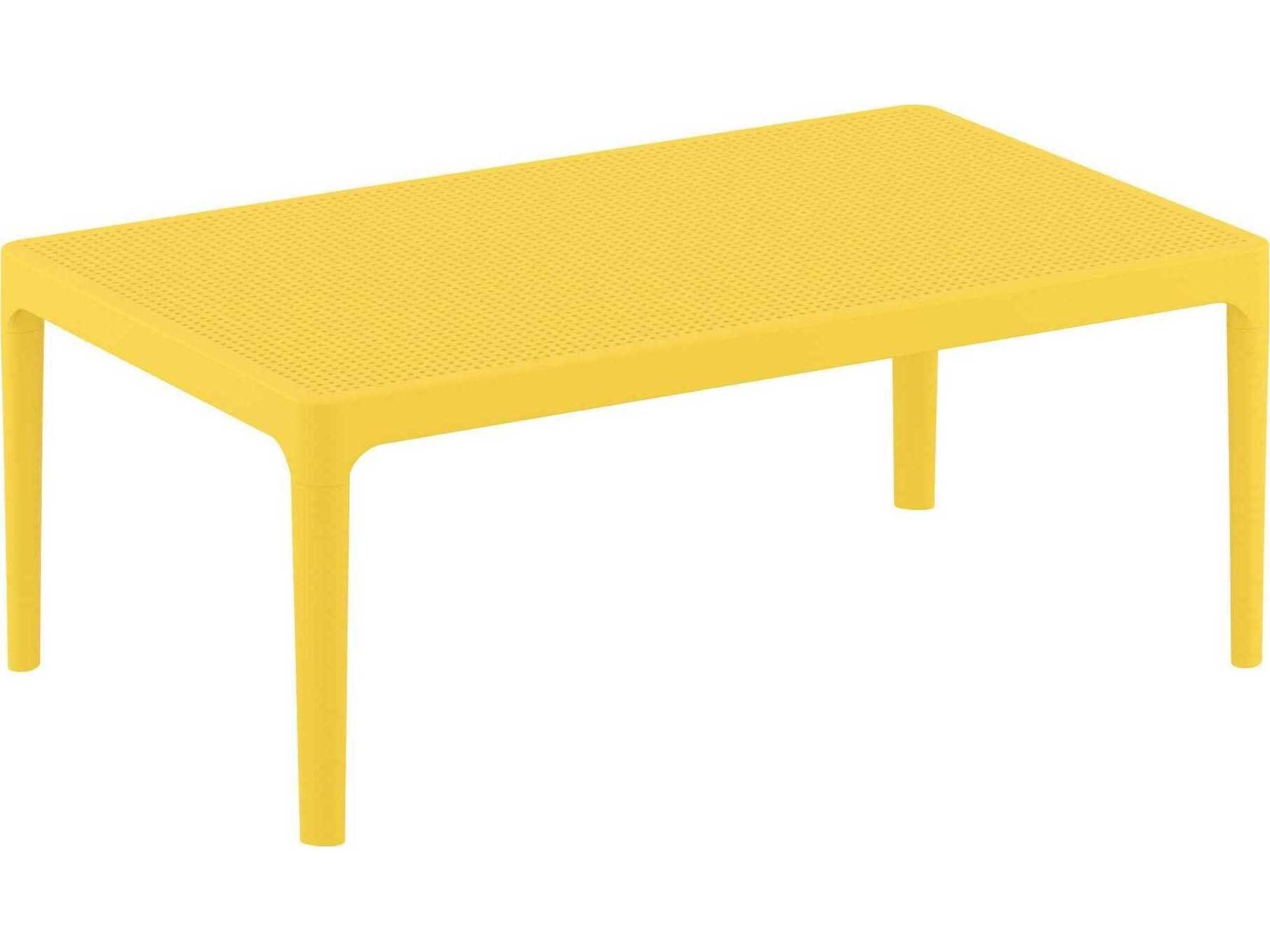 Sky Yellow Polypropylene Rectangular Coffee Table