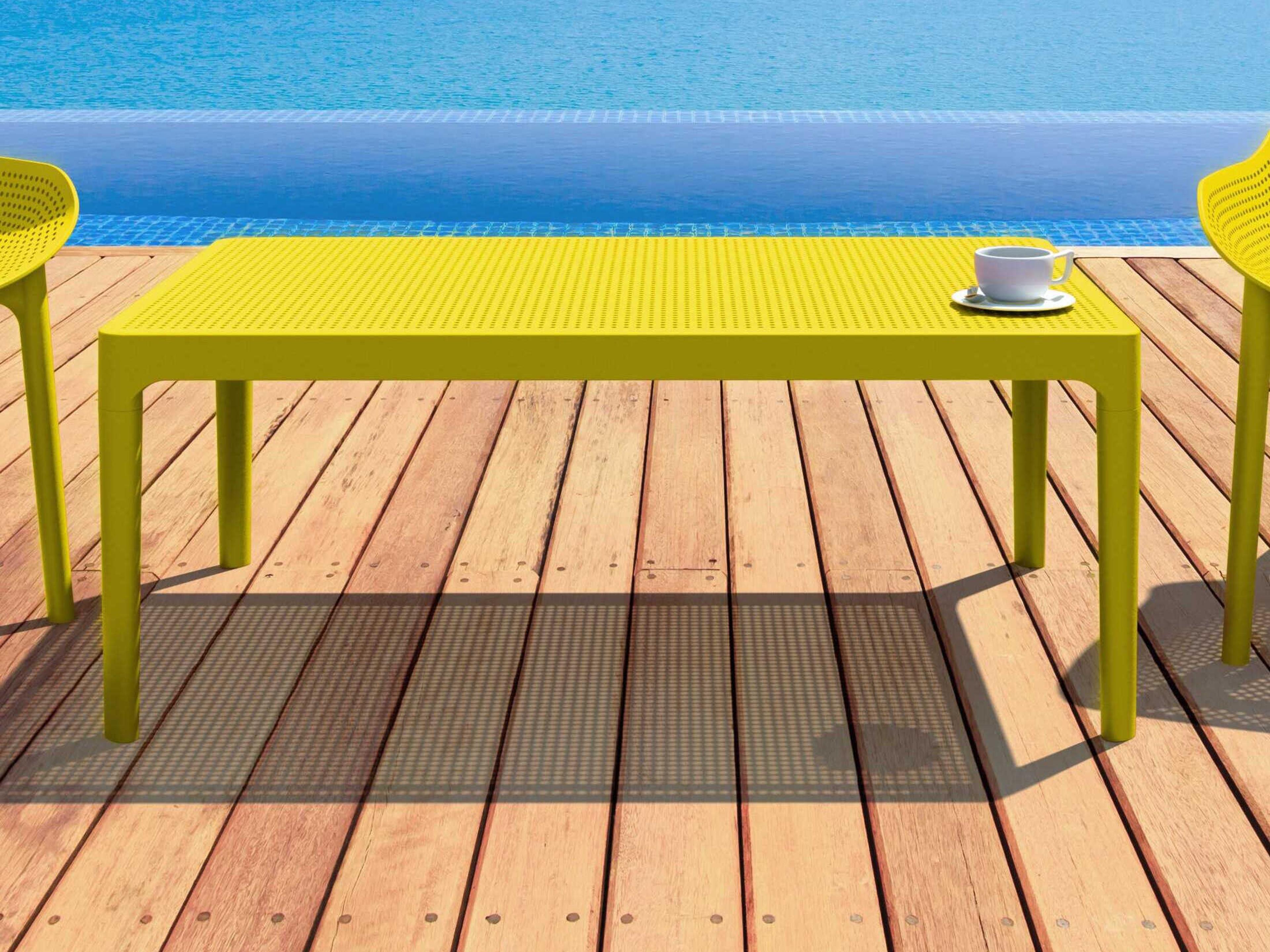 Compamia Sky Yellow Polypropylene Rectangular Coffee Table