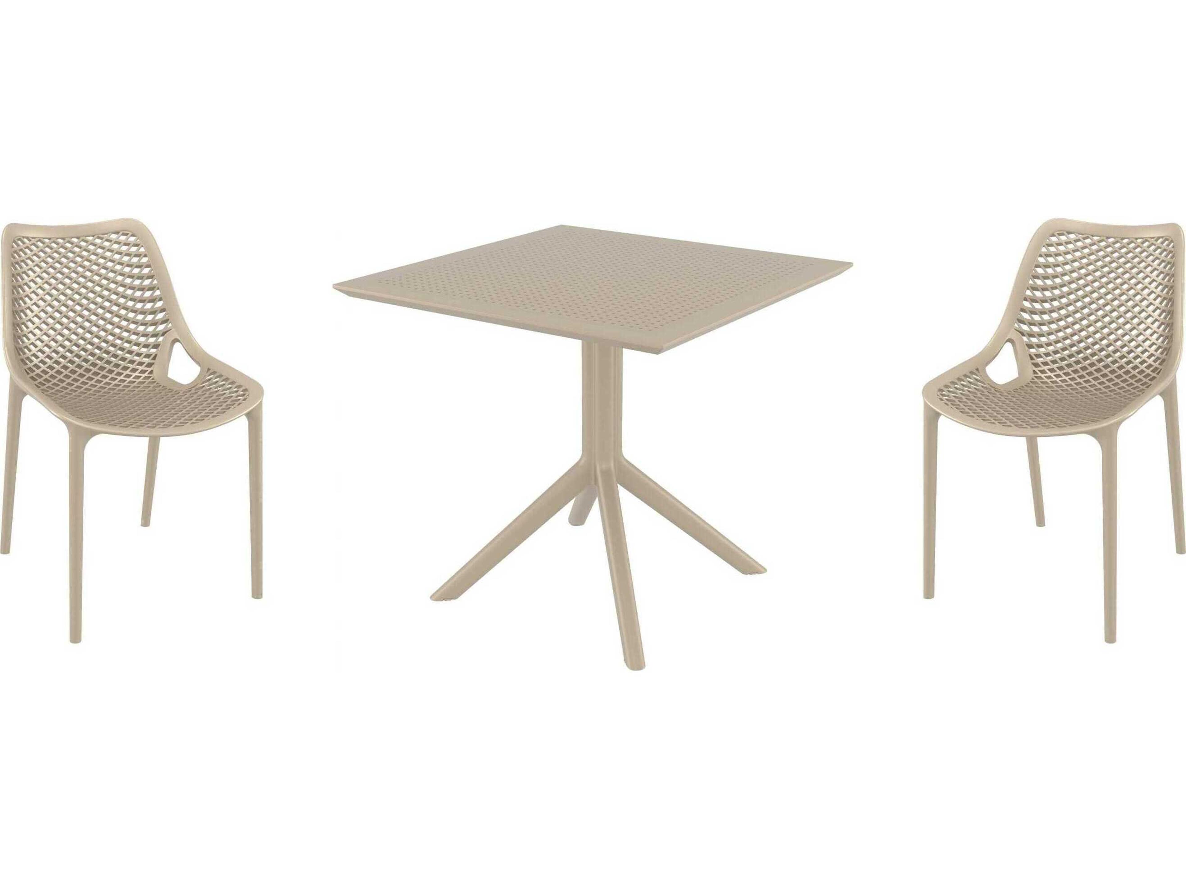 Air Taupe Polypropylene Dining Set