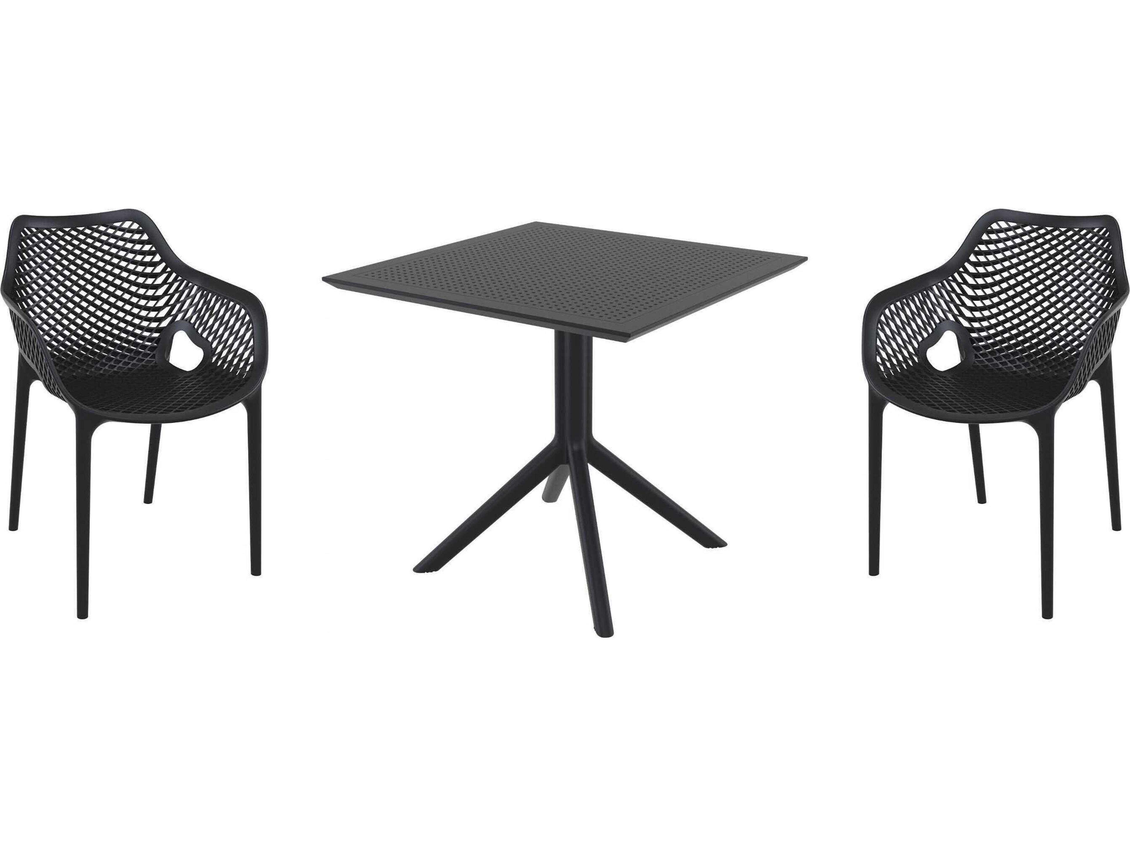 Air Black Polypropylene Dining Set