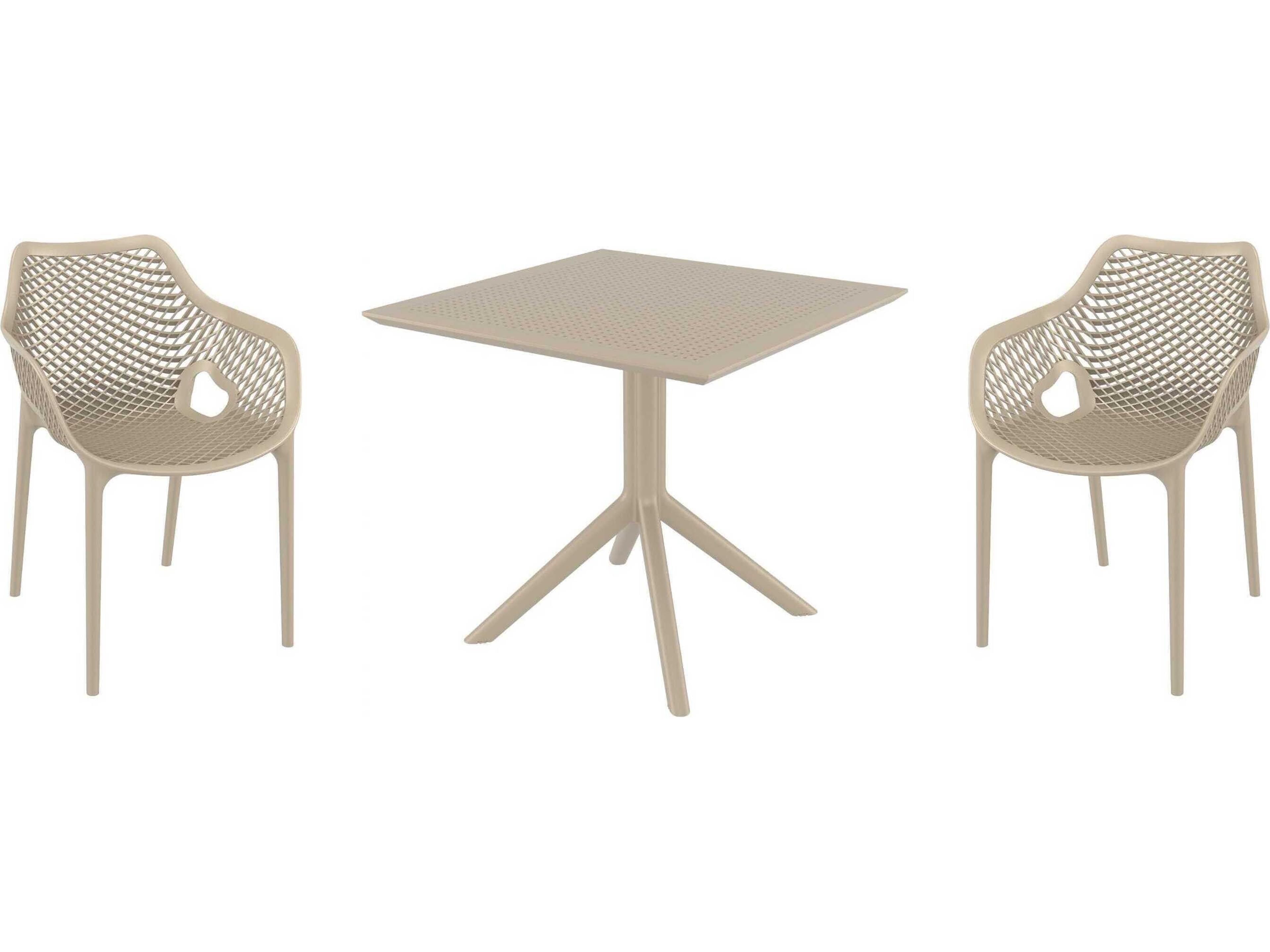 Air Taupe Polypropylene Dining Set