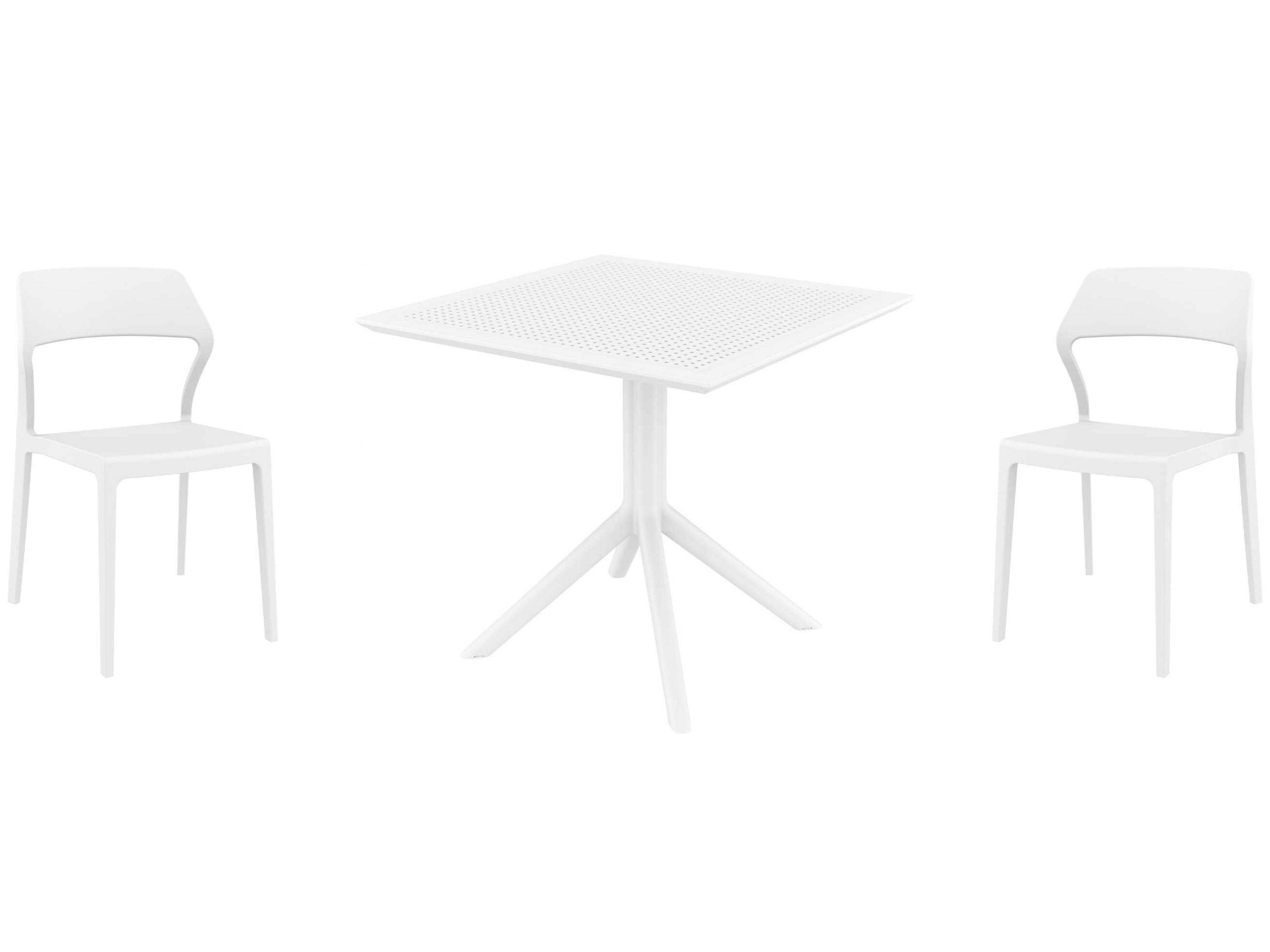 Snow White Polypropylene Dining Set