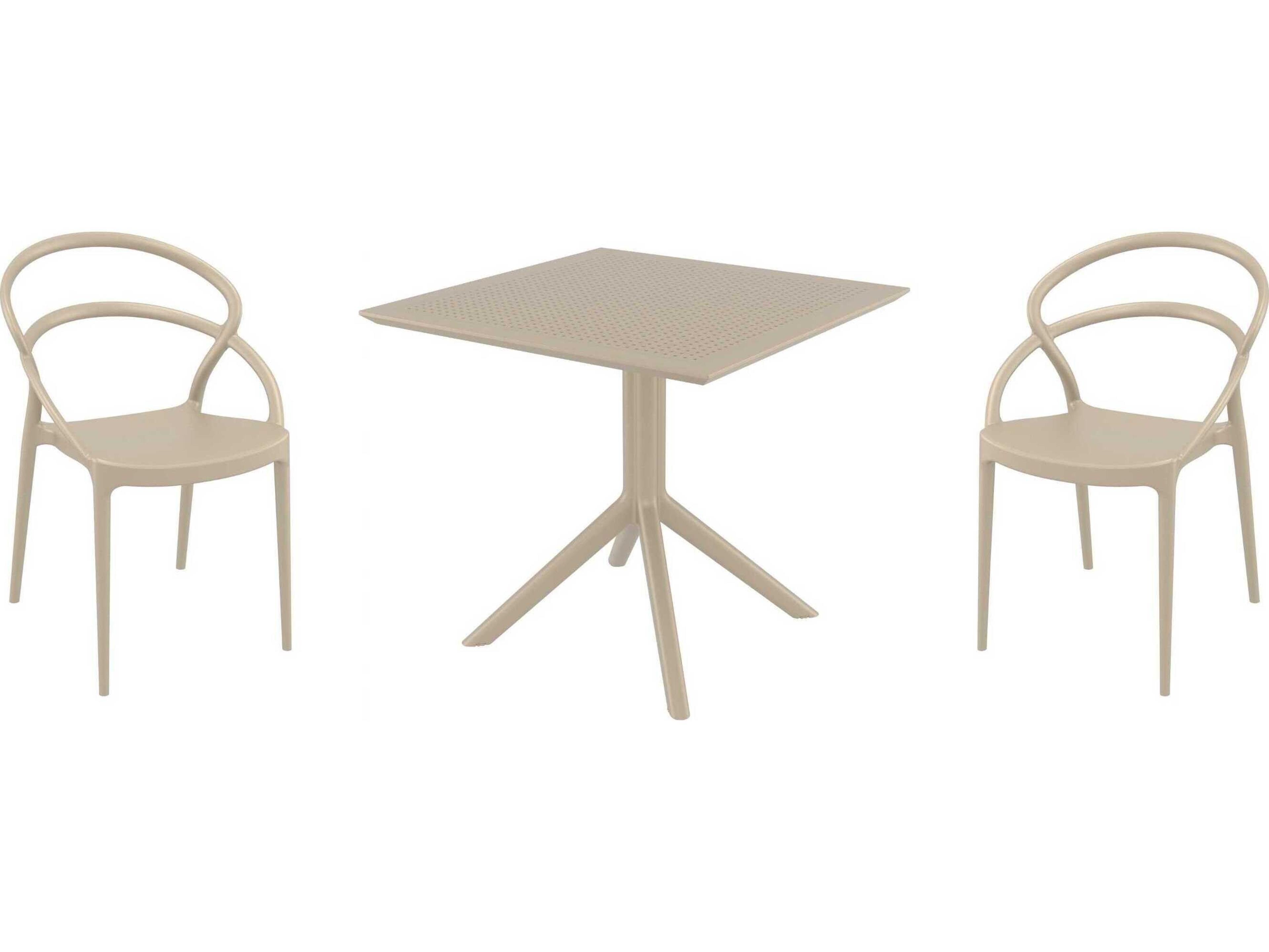 Pia Taupe Polypropylene Dining Set