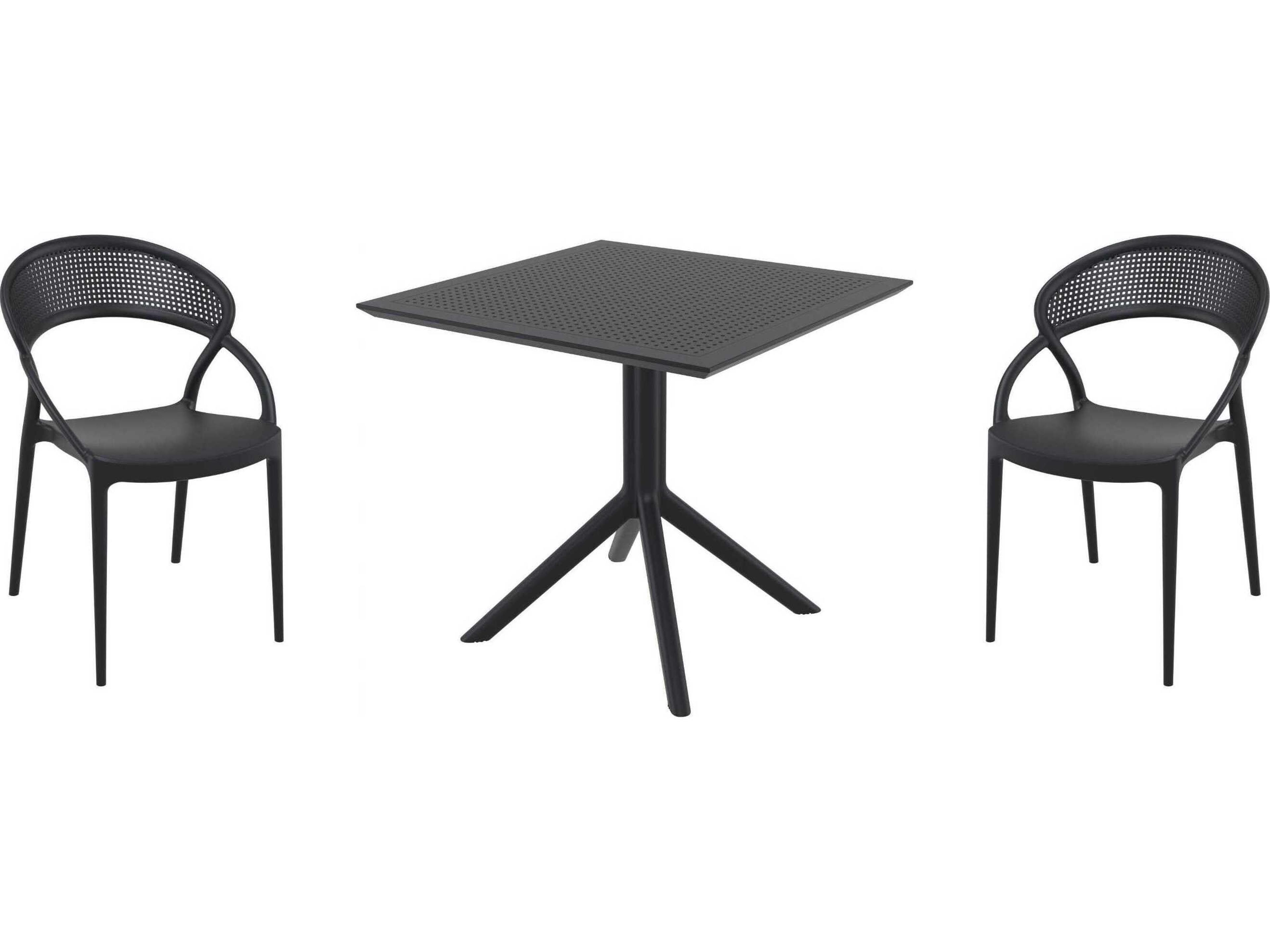 Sunset Black Polypropylene Dining Set