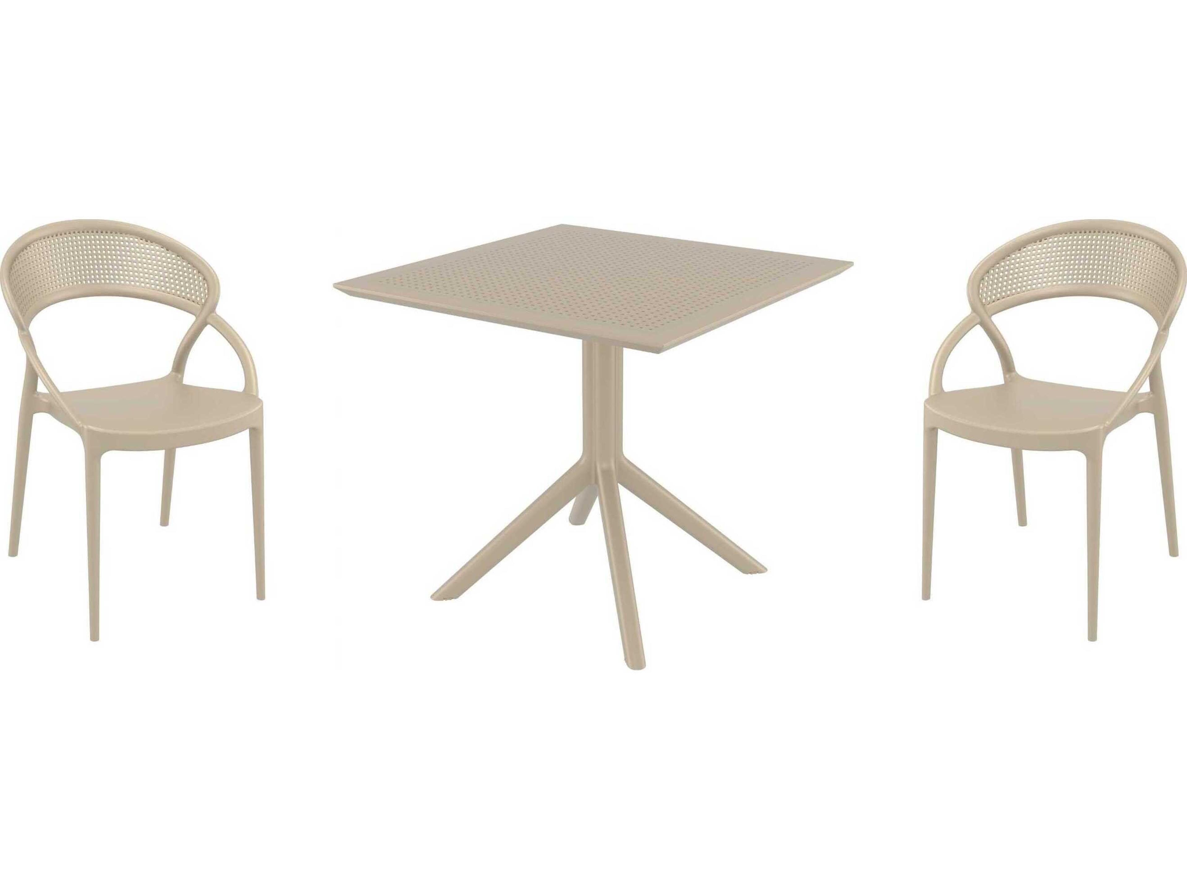 Sunset Taupe Polypropylene Dining Set