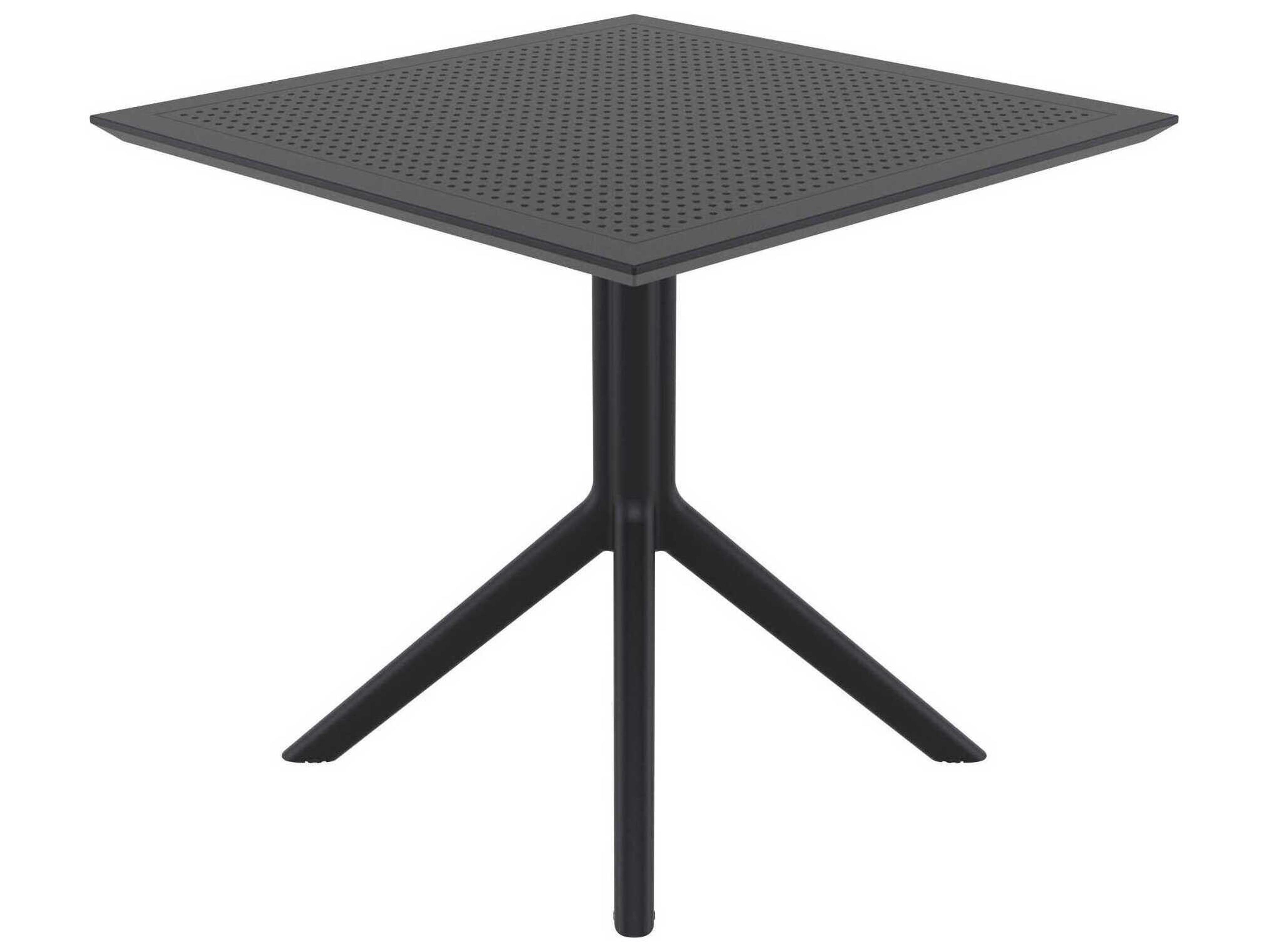 Compamia Sky Black Polypropylene Square Dining Table