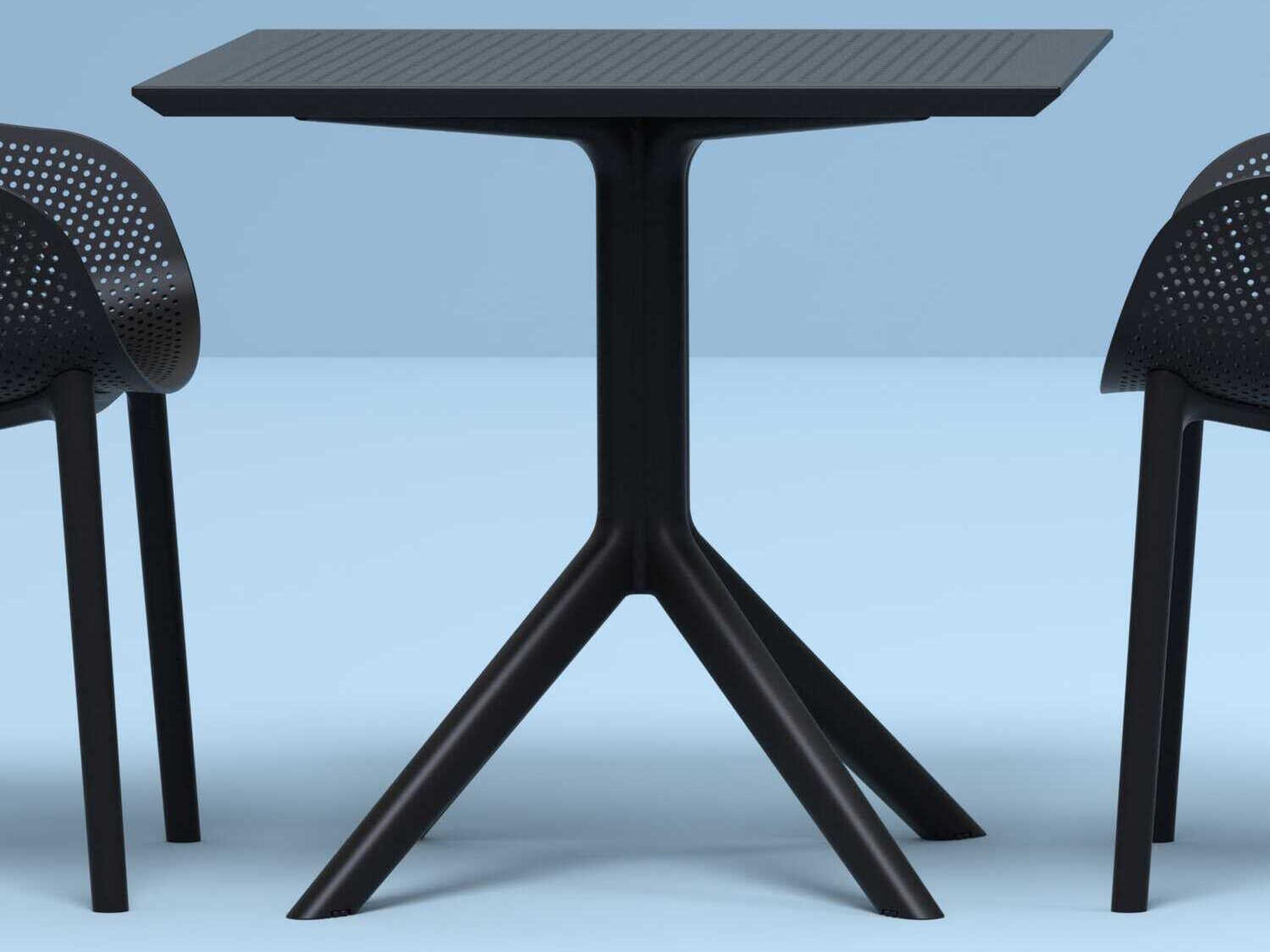Compamia Sky Black Polypropylene Square Dining Table