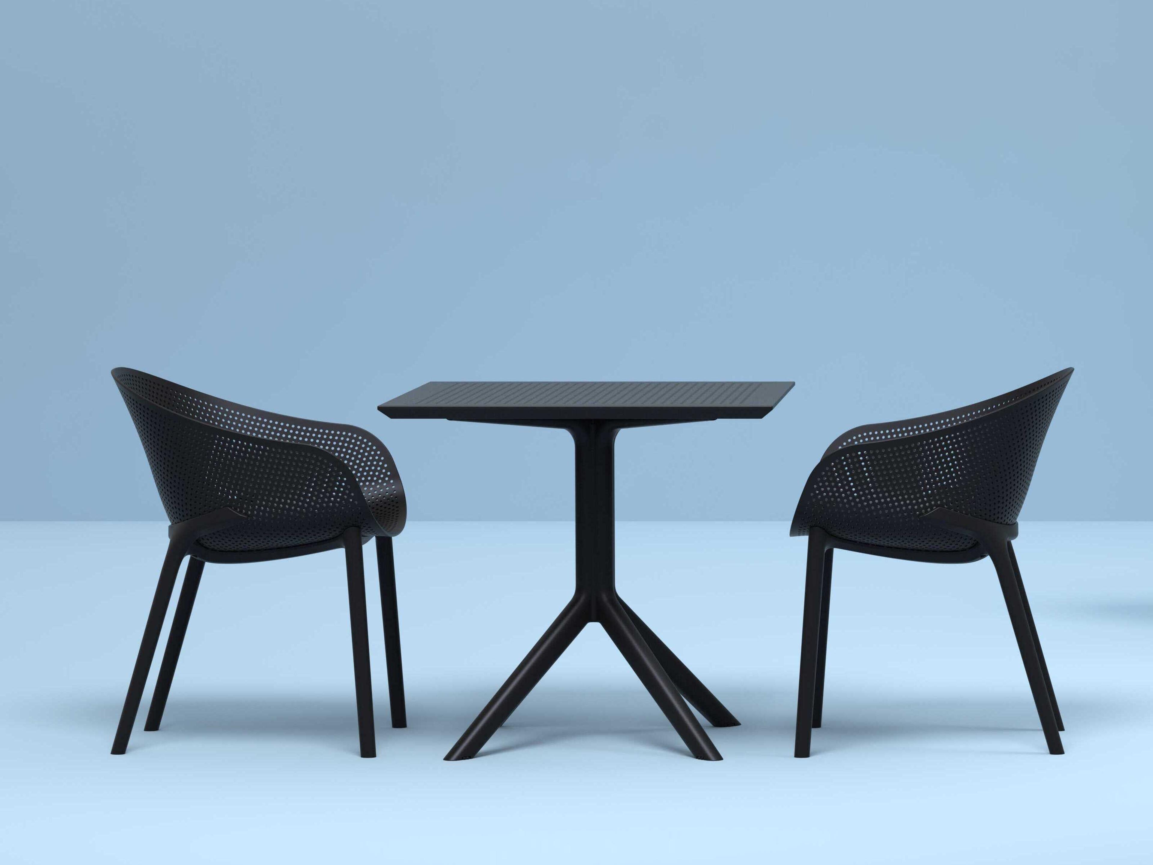 Compamia Sky Black Polypropylene Square Dining Table