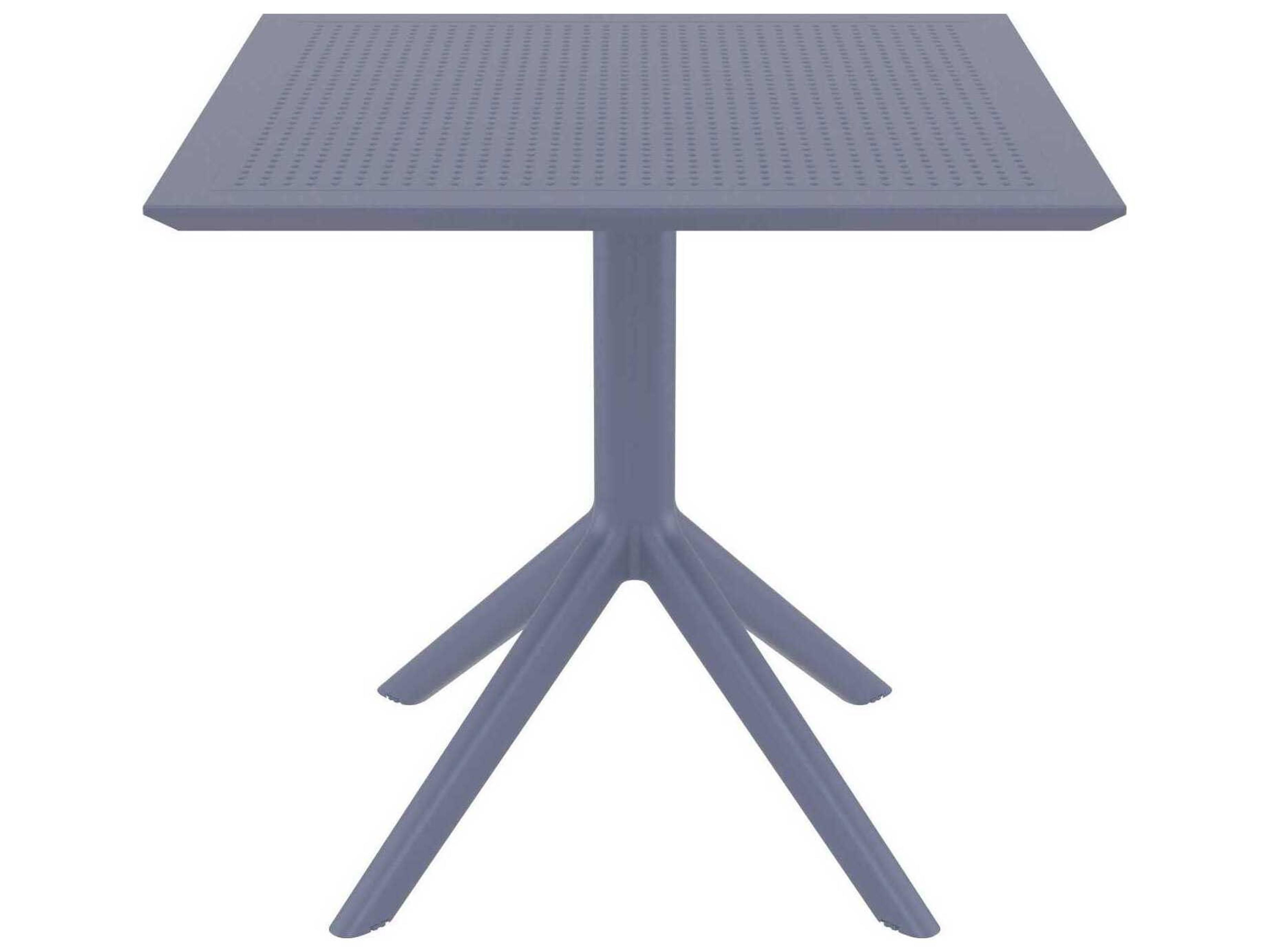 Compamia Sky Dark Gray Polypropylene Square Dining Table