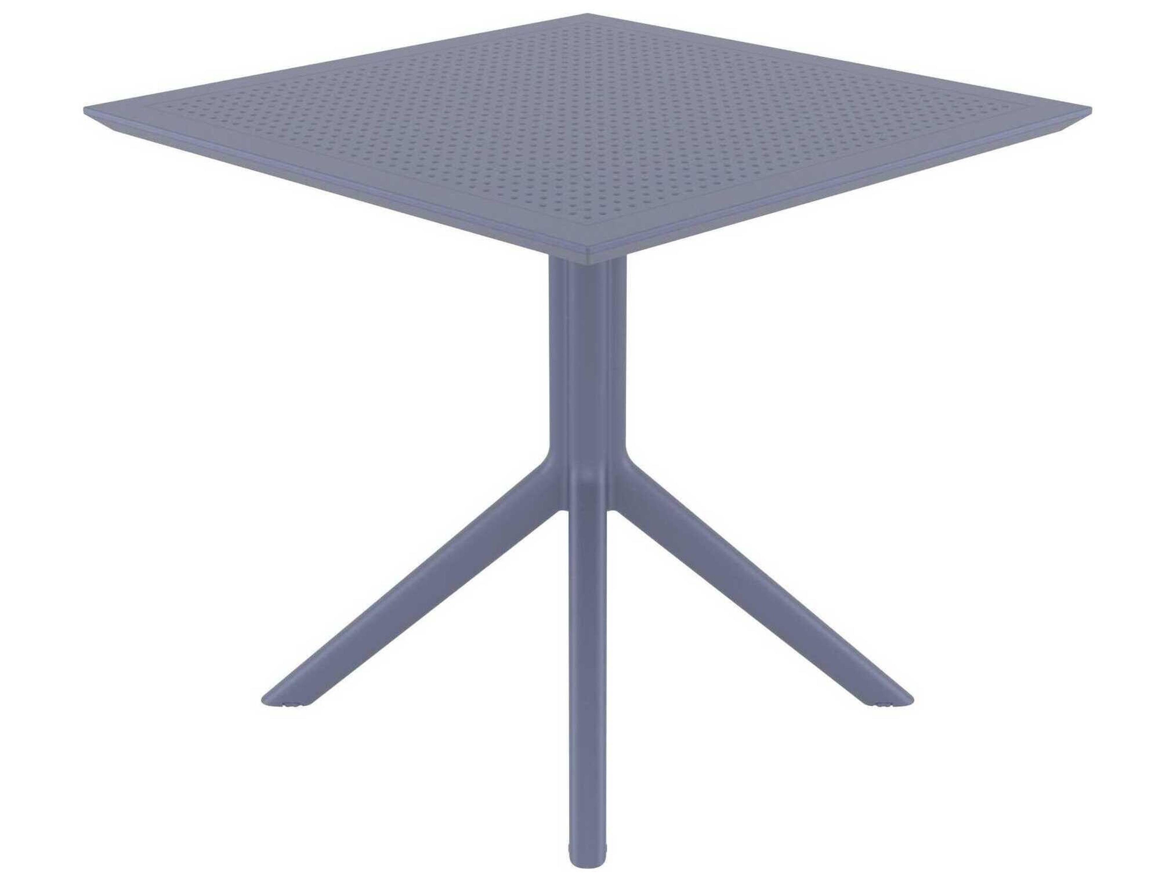 Compamia Sky Dark Gray Polypropylene Square Dining Table