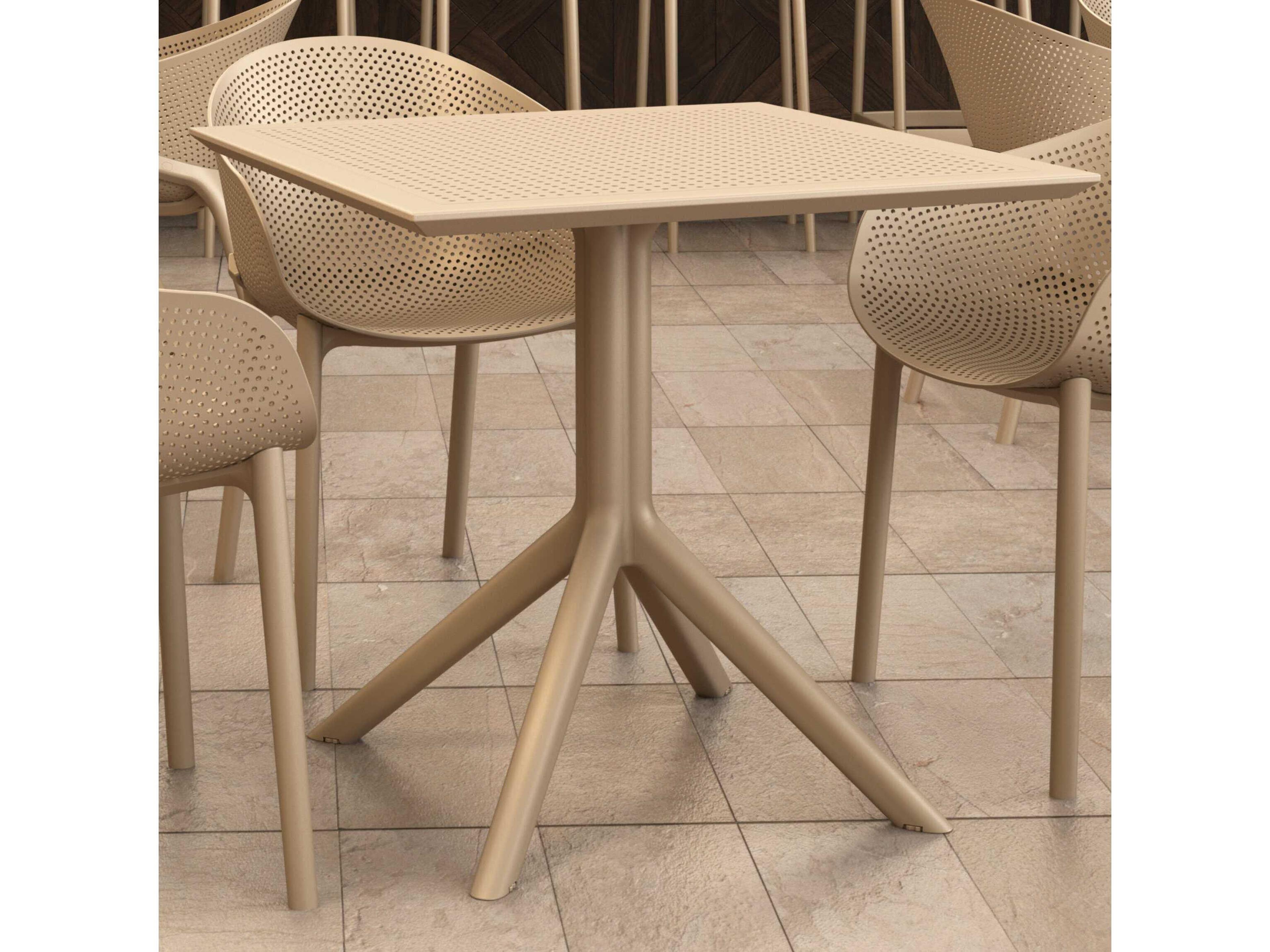 Compamia Sky Taupe Polypropylene Square Dining Table