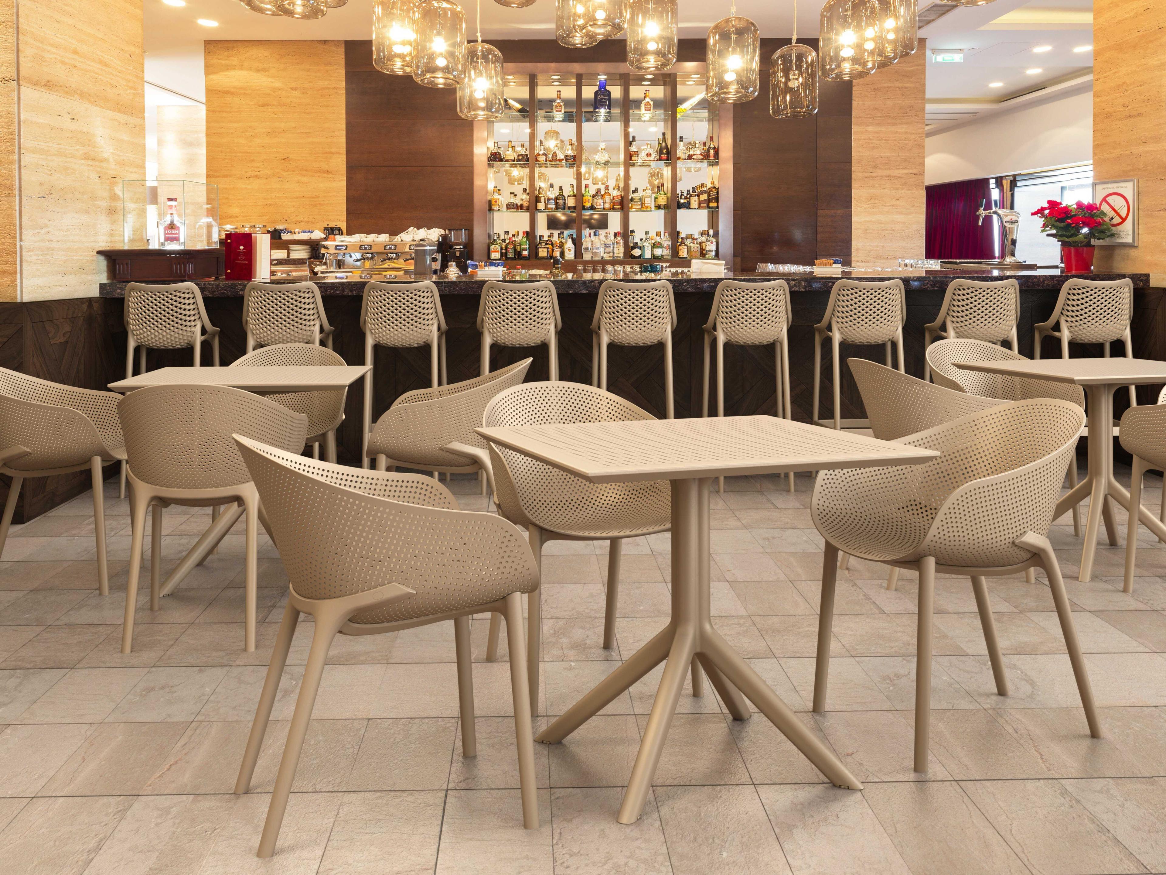 Compamia Sky Taupe Polypropylene Square Dining Table