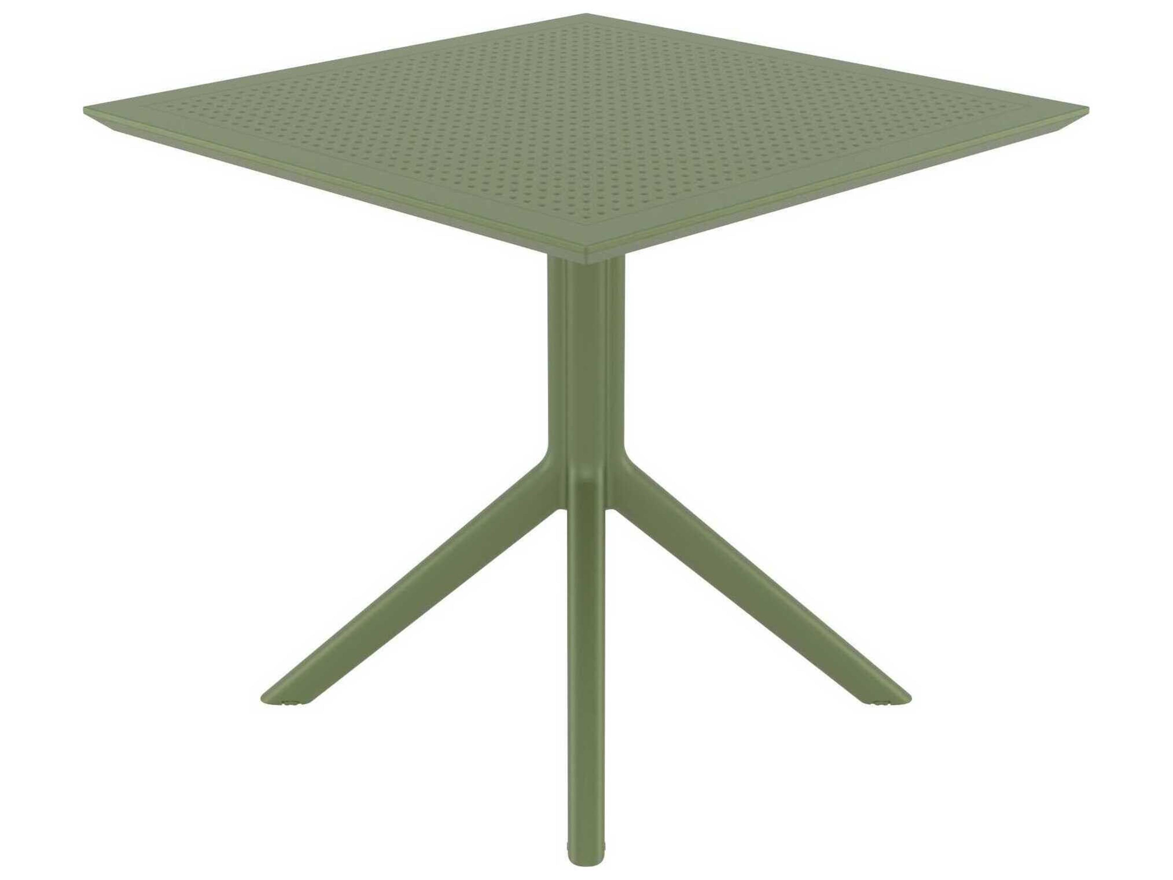 Compamia Sky Olive Green Polypropylene Square Dining Table