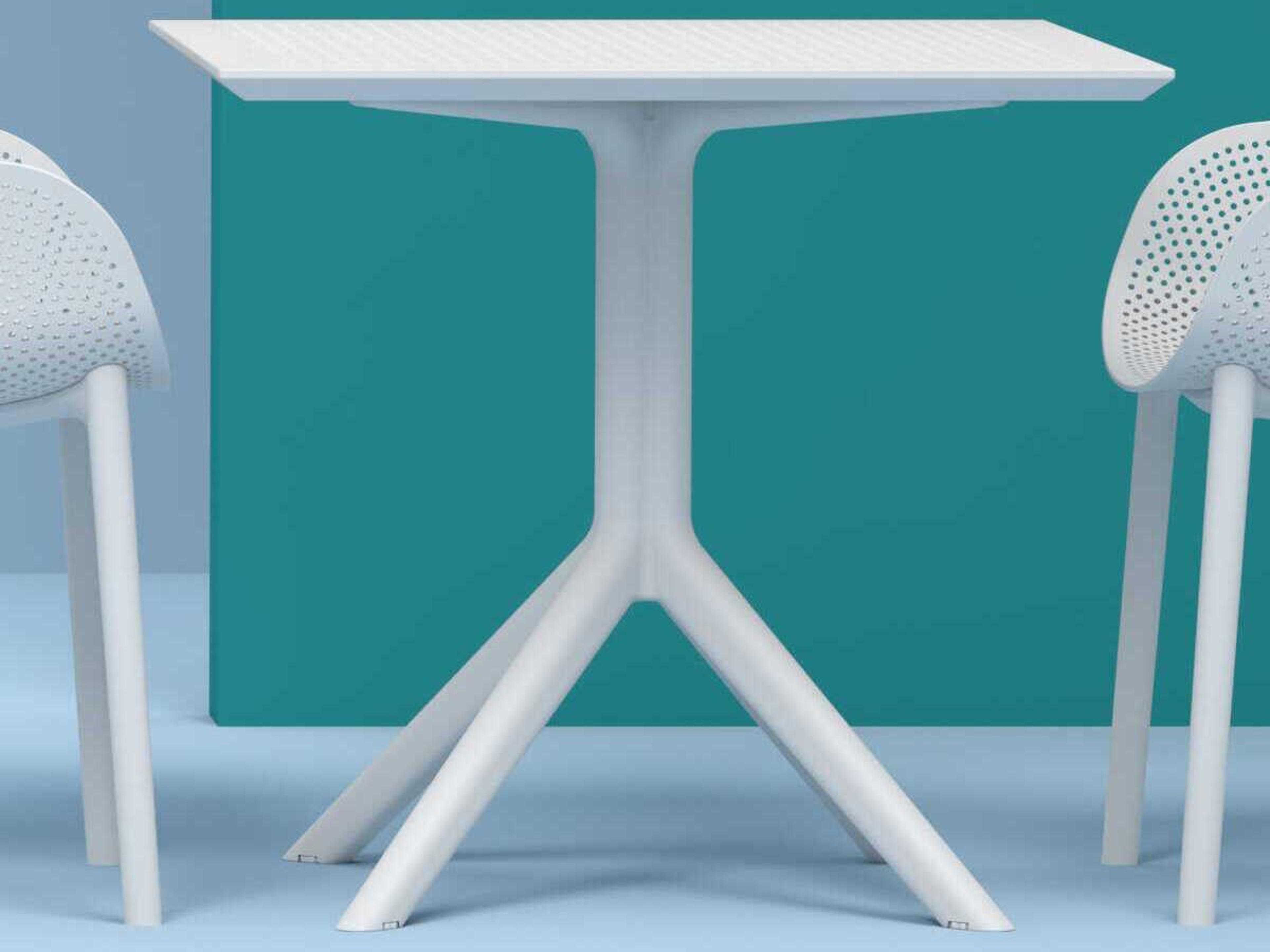 Compamia Sky White Polypropylene Square Dining Table