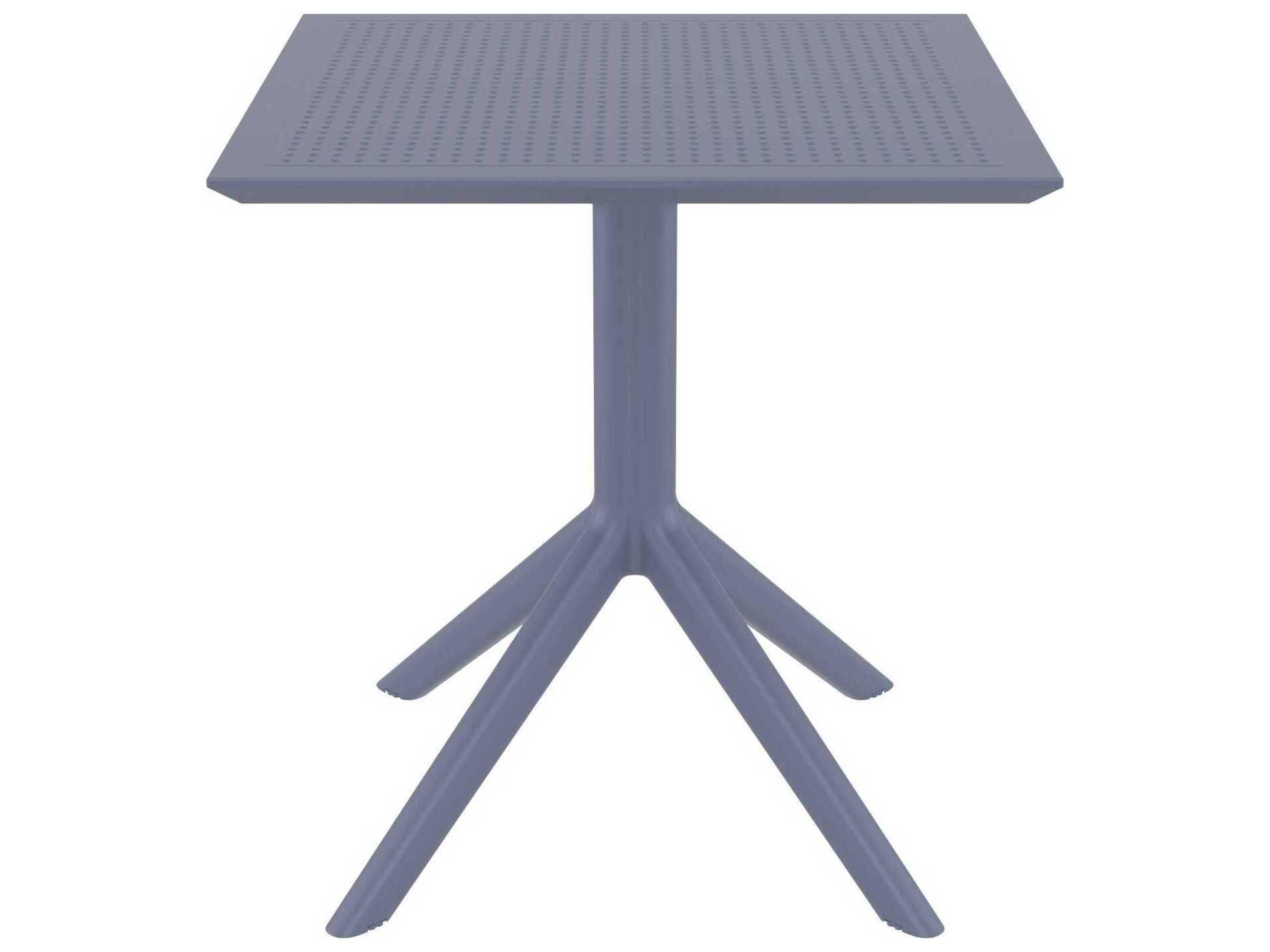 Compamia Sky Dark Gray Polypropylene Square Dining Table