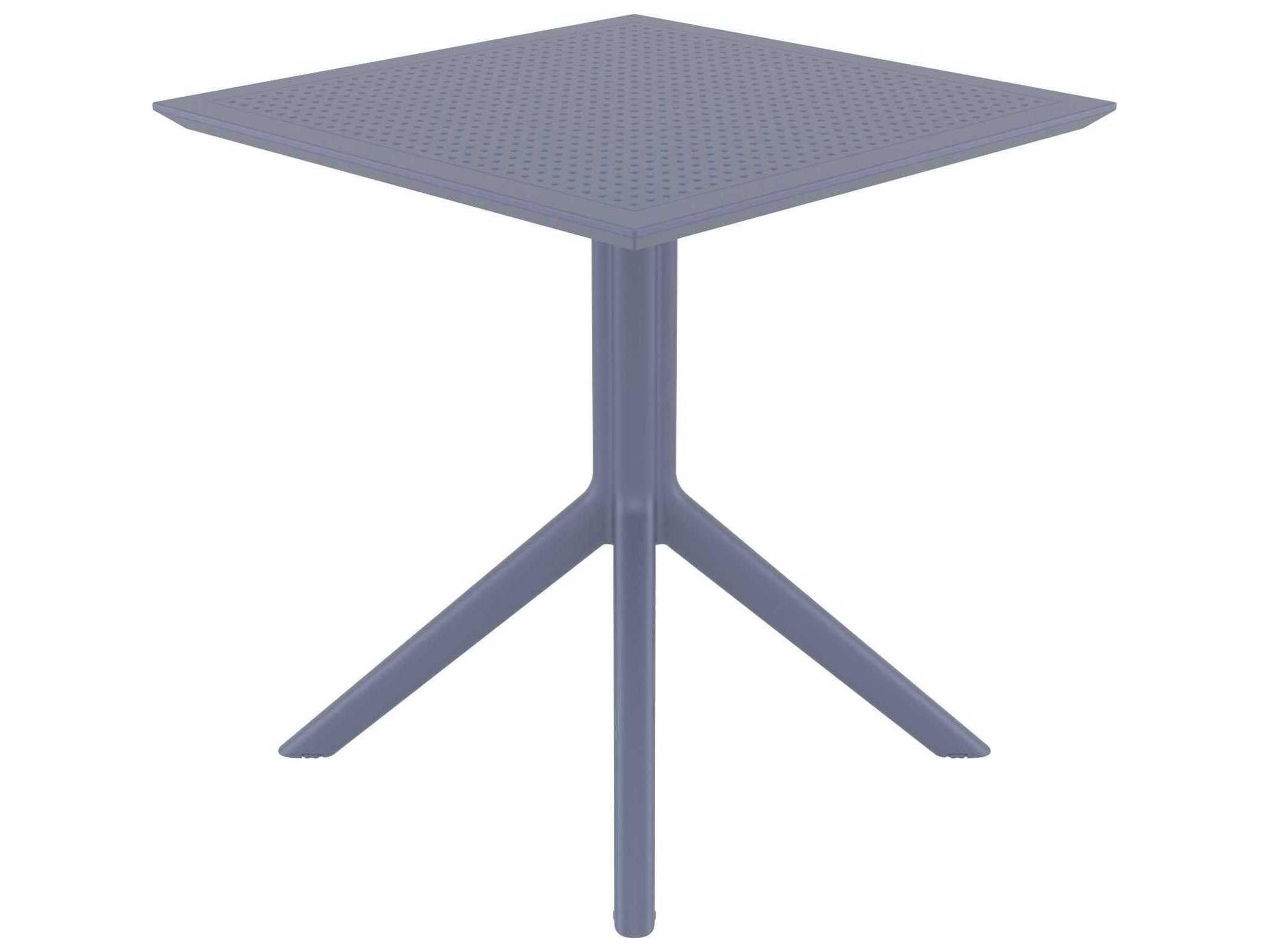Compamia Sky Dark Gray Polypropylene Square Dining Table