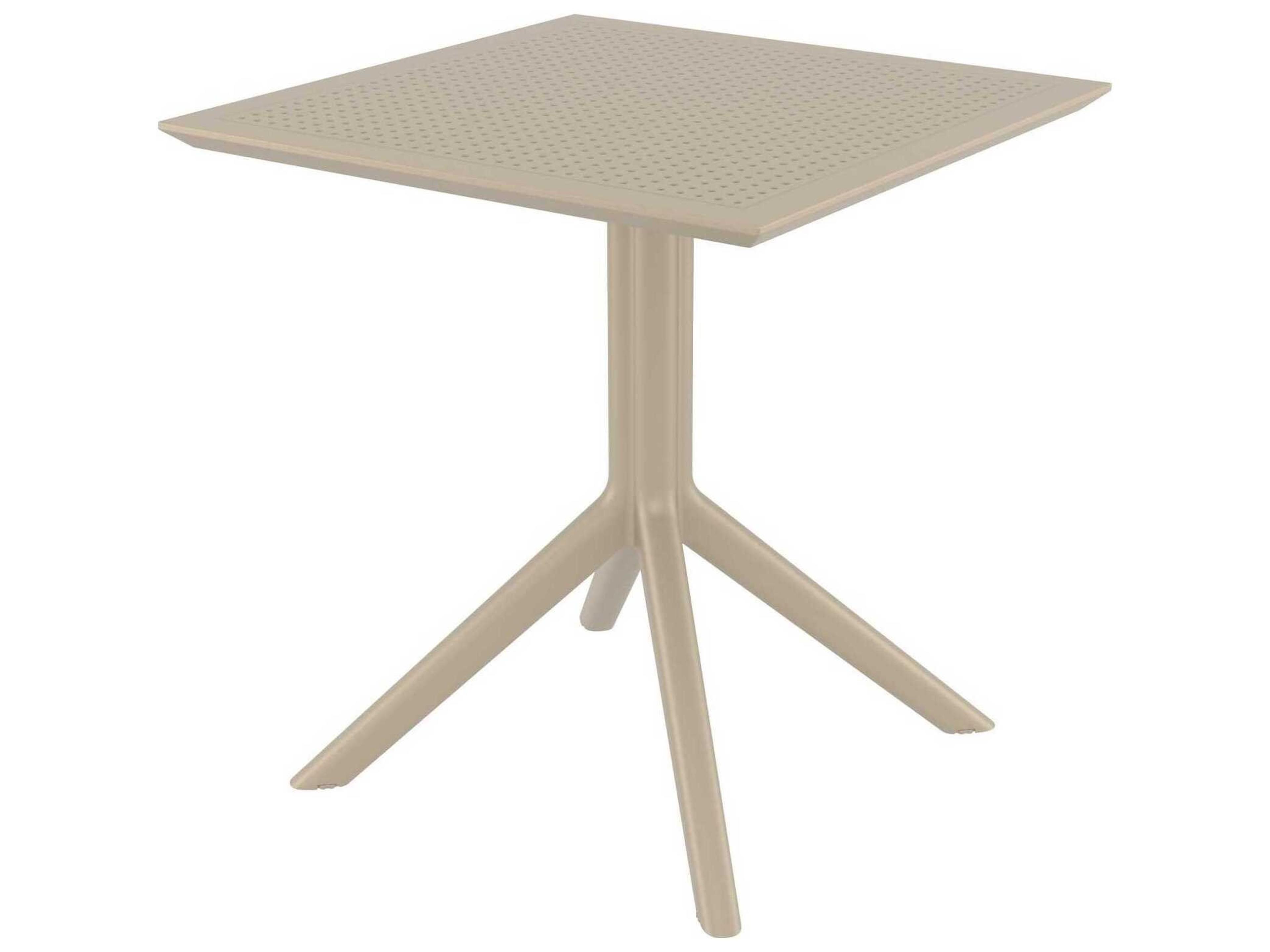 Sky Taupe Polypropylene Square Dining Table