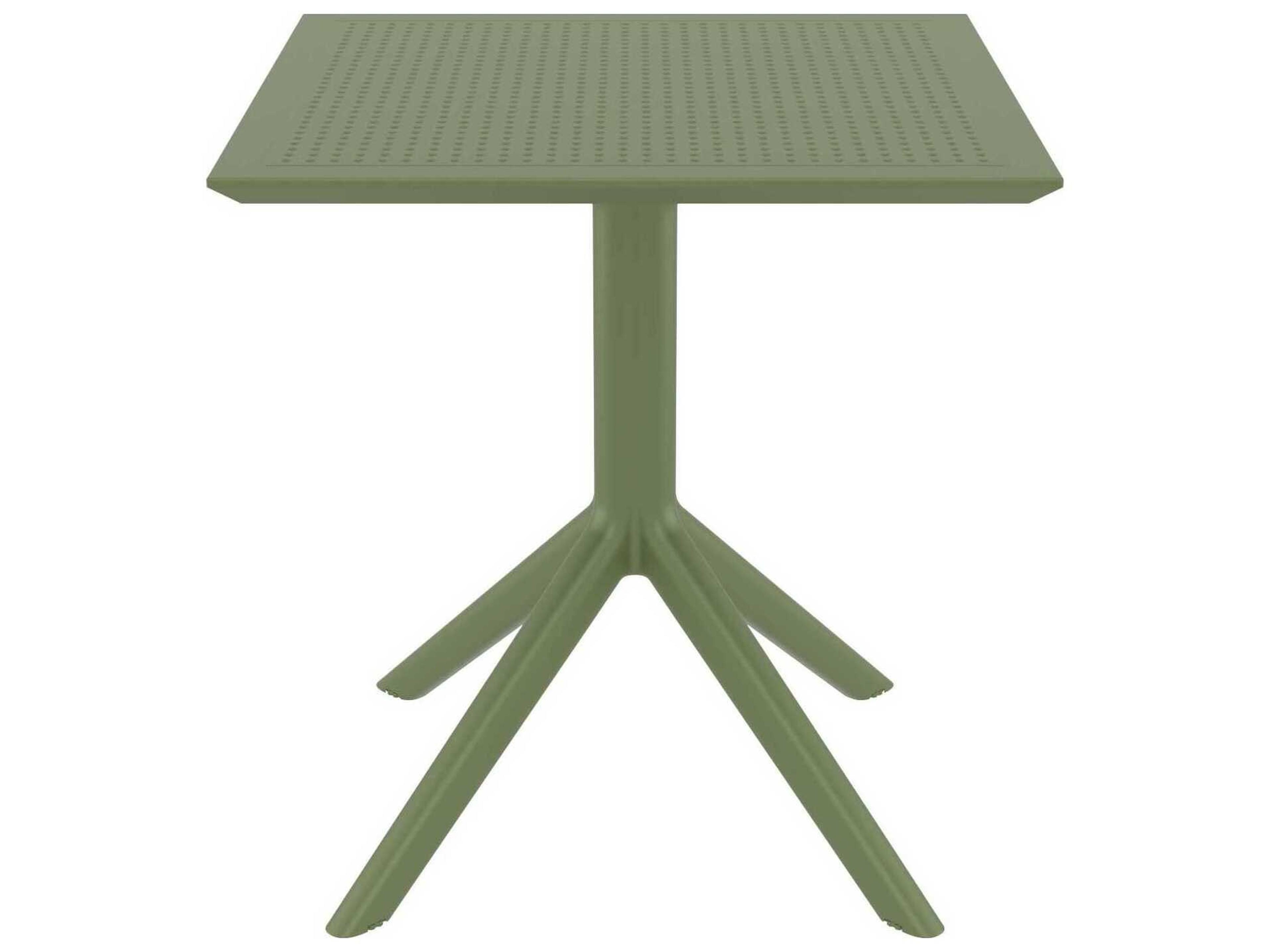 Compamia Sky Olive Green Polypropylene Square Dining Table