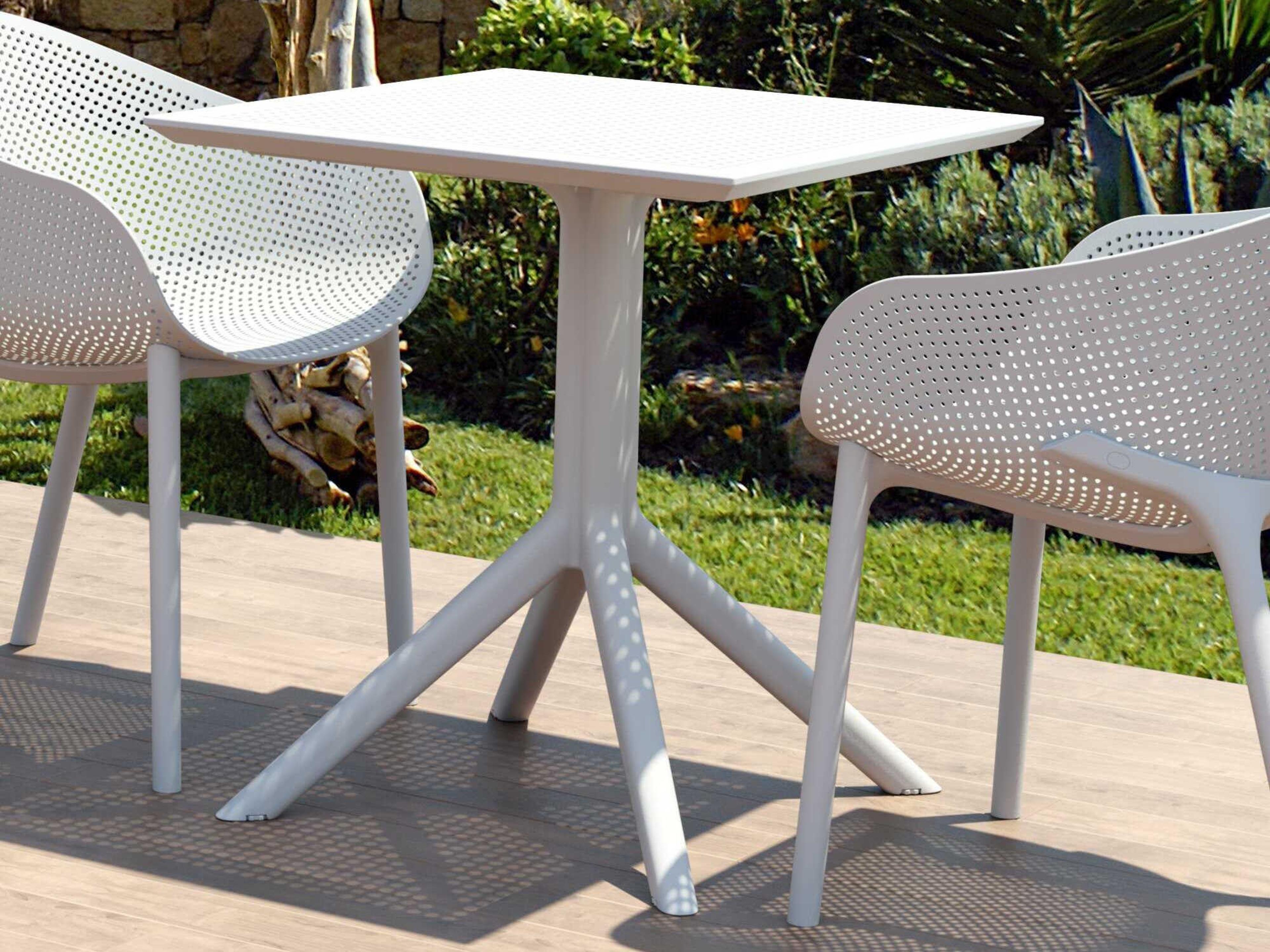 Compamia Sky White Polypropylene Square Dining Table