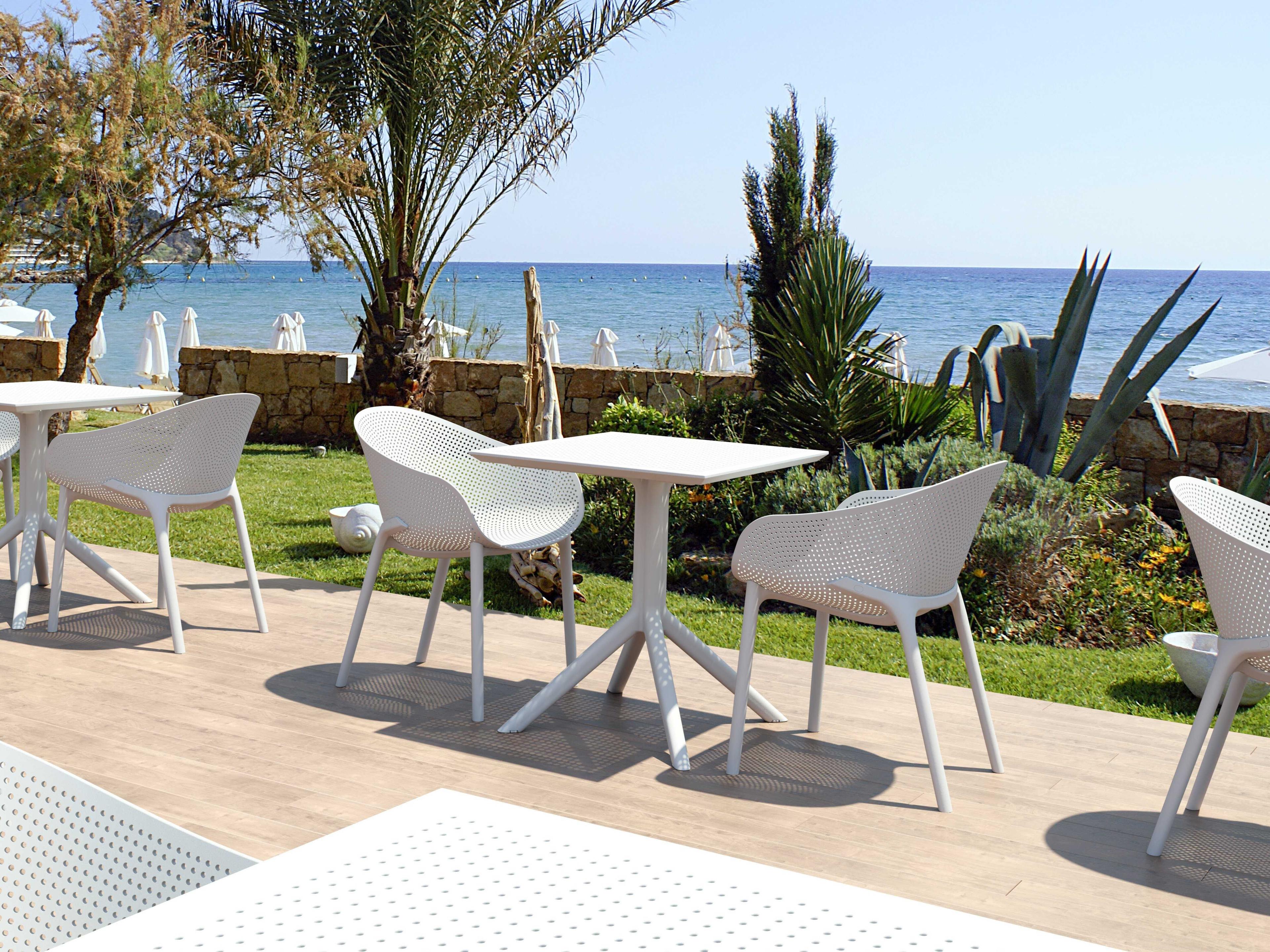 Compamia Sky White Polypropylene Square Dining Table
