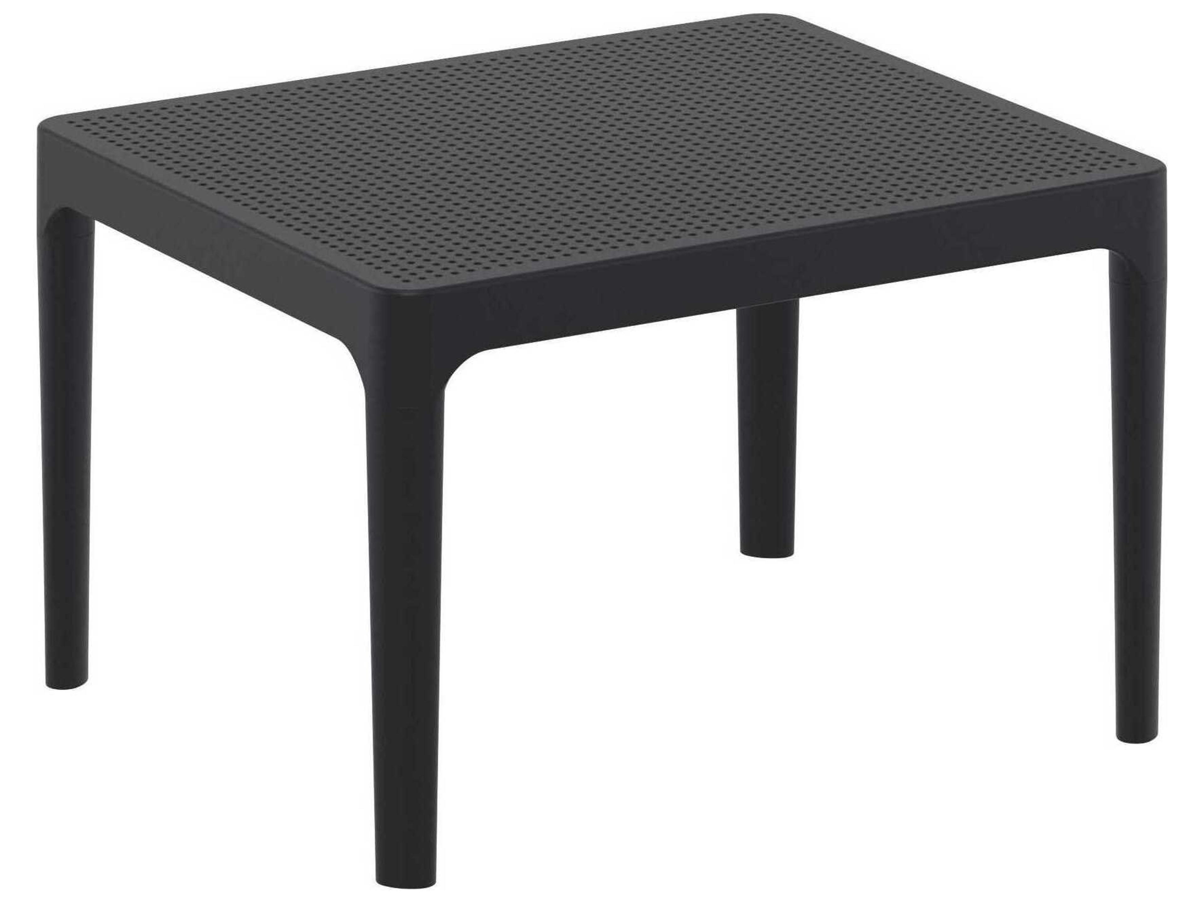 Sky Black Polypropylene Rectangular End Table