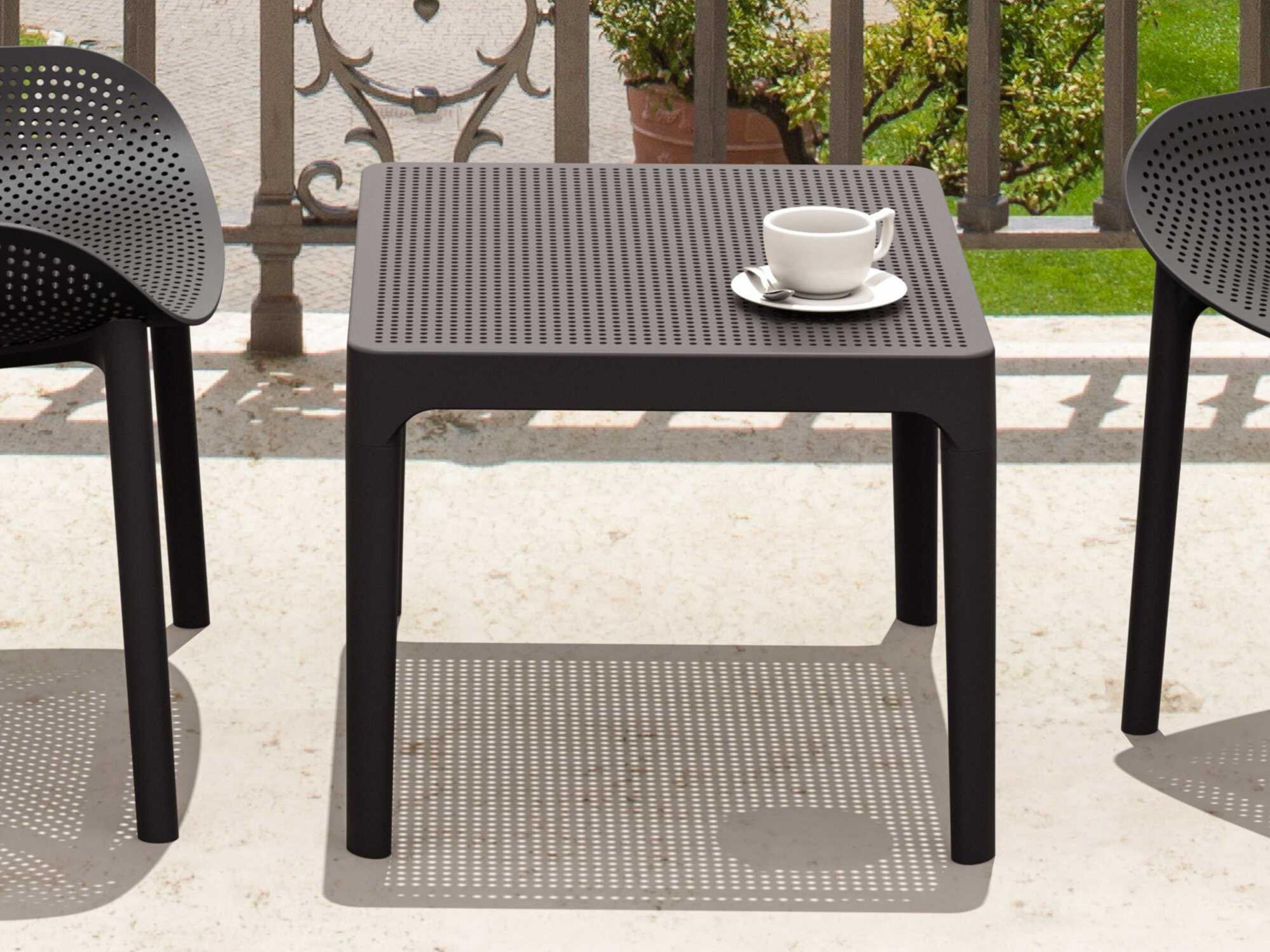 Compamia Sky Black Polypropylene Rectangular End Table