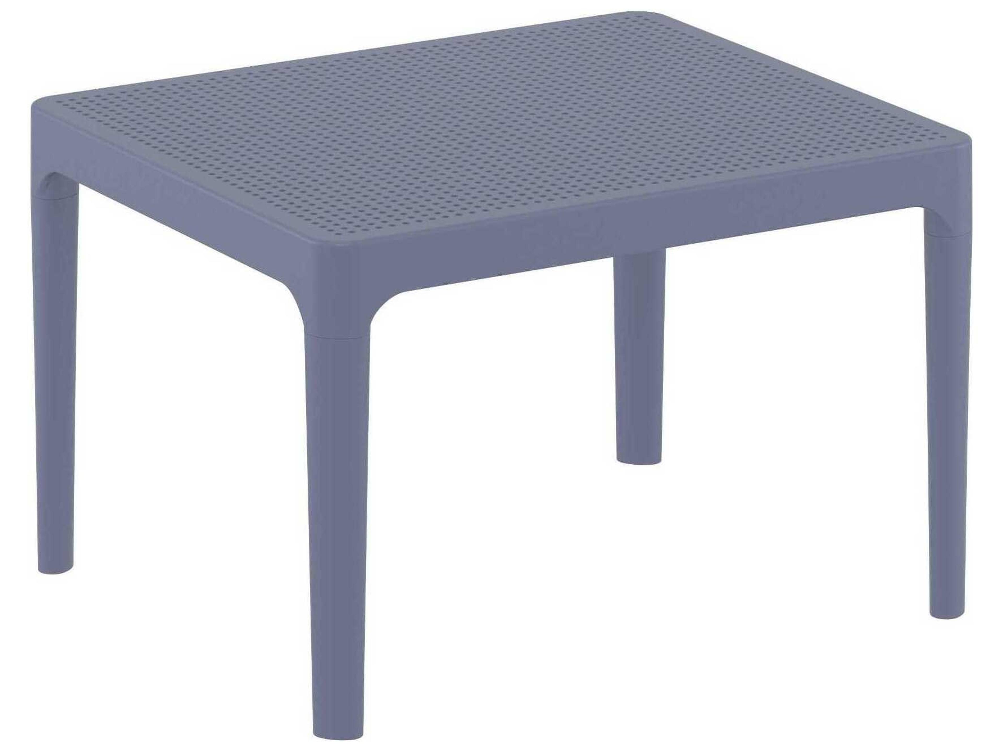 Sky Dark Gray Polypropylene Rectangular End Table