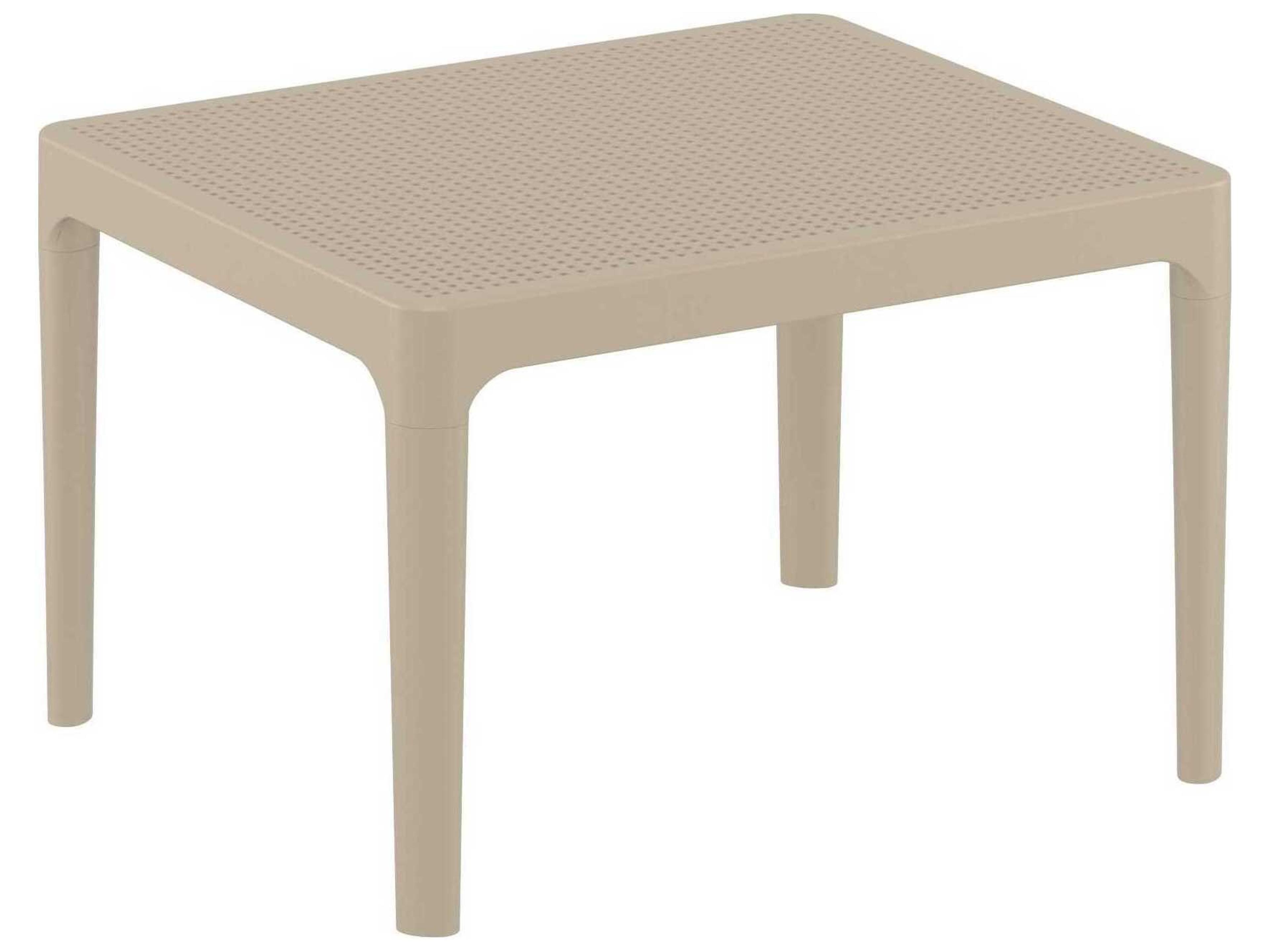 Sky Taupe Polypropylene Rectangular End Table