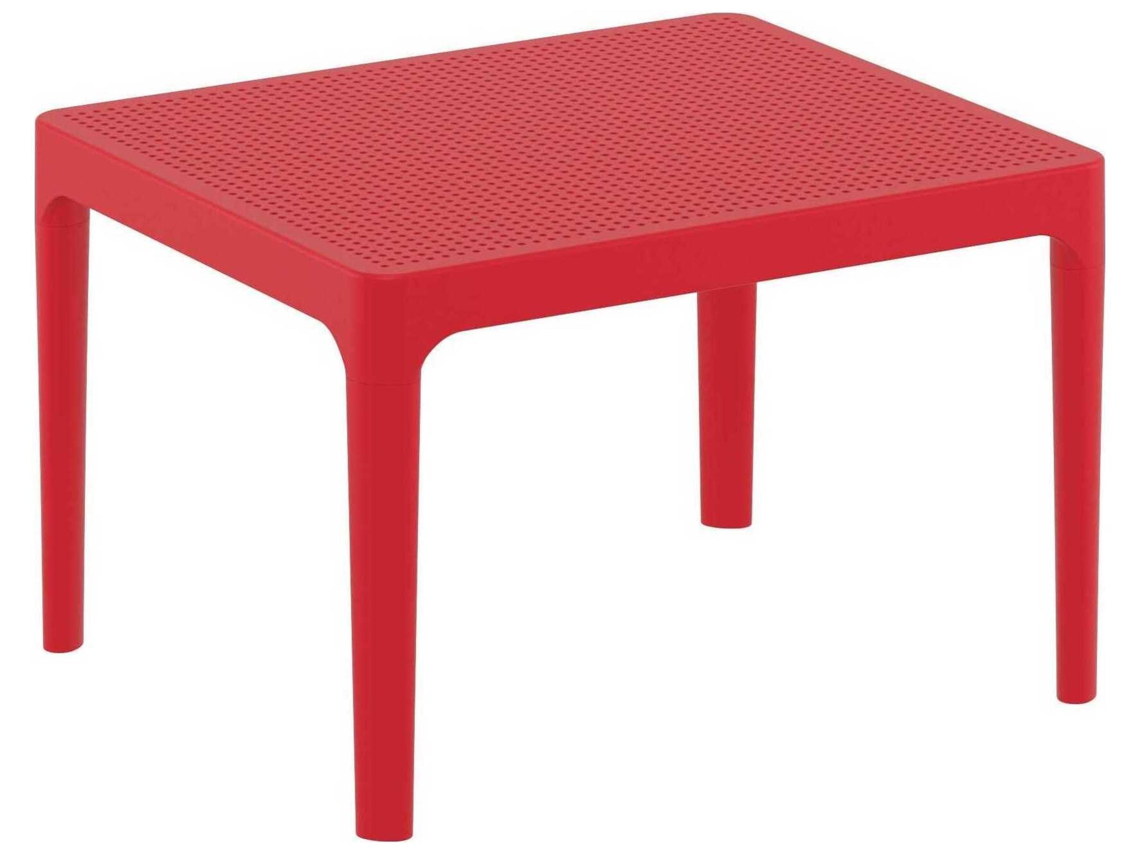 Sky Red Polypropylene Rectangular End Table
