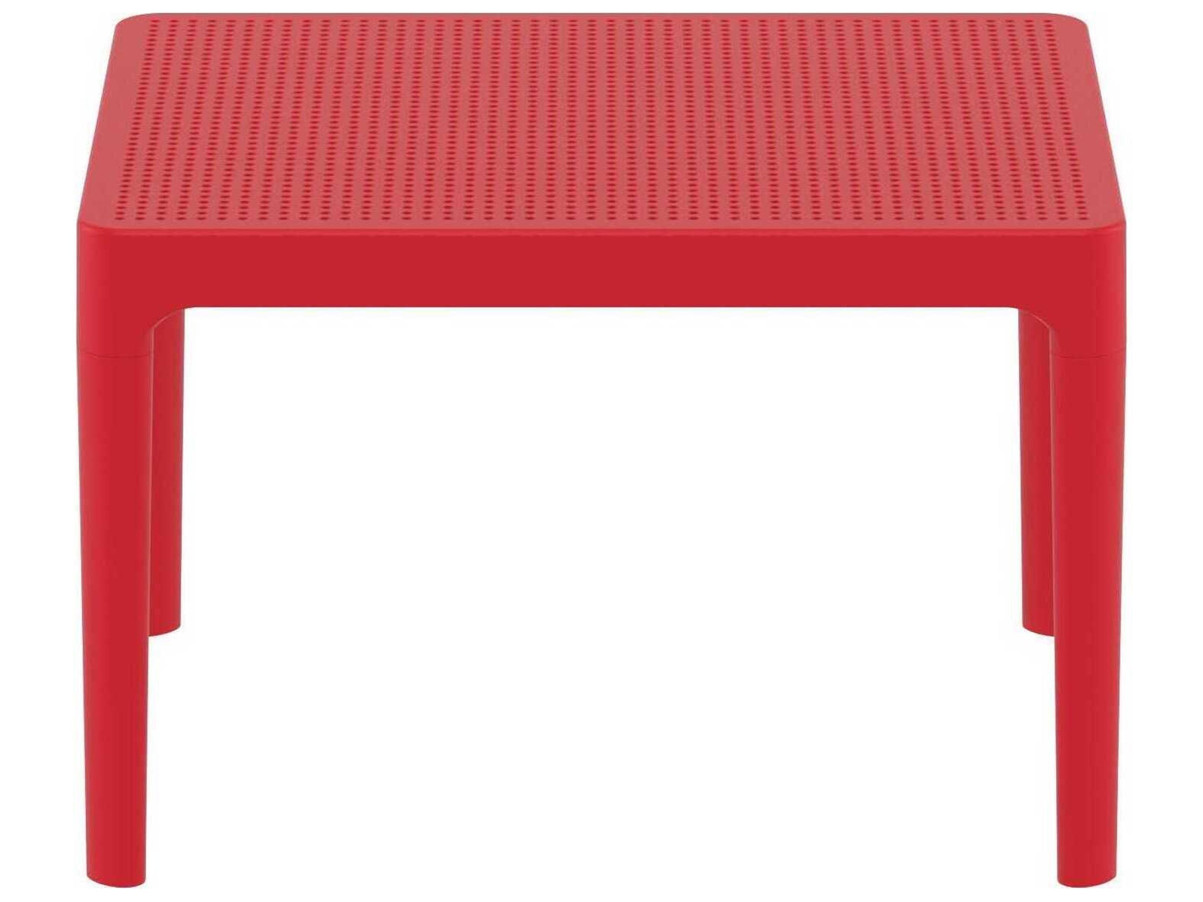 Compamia Sky Red Polypropylene Rectangular End Table