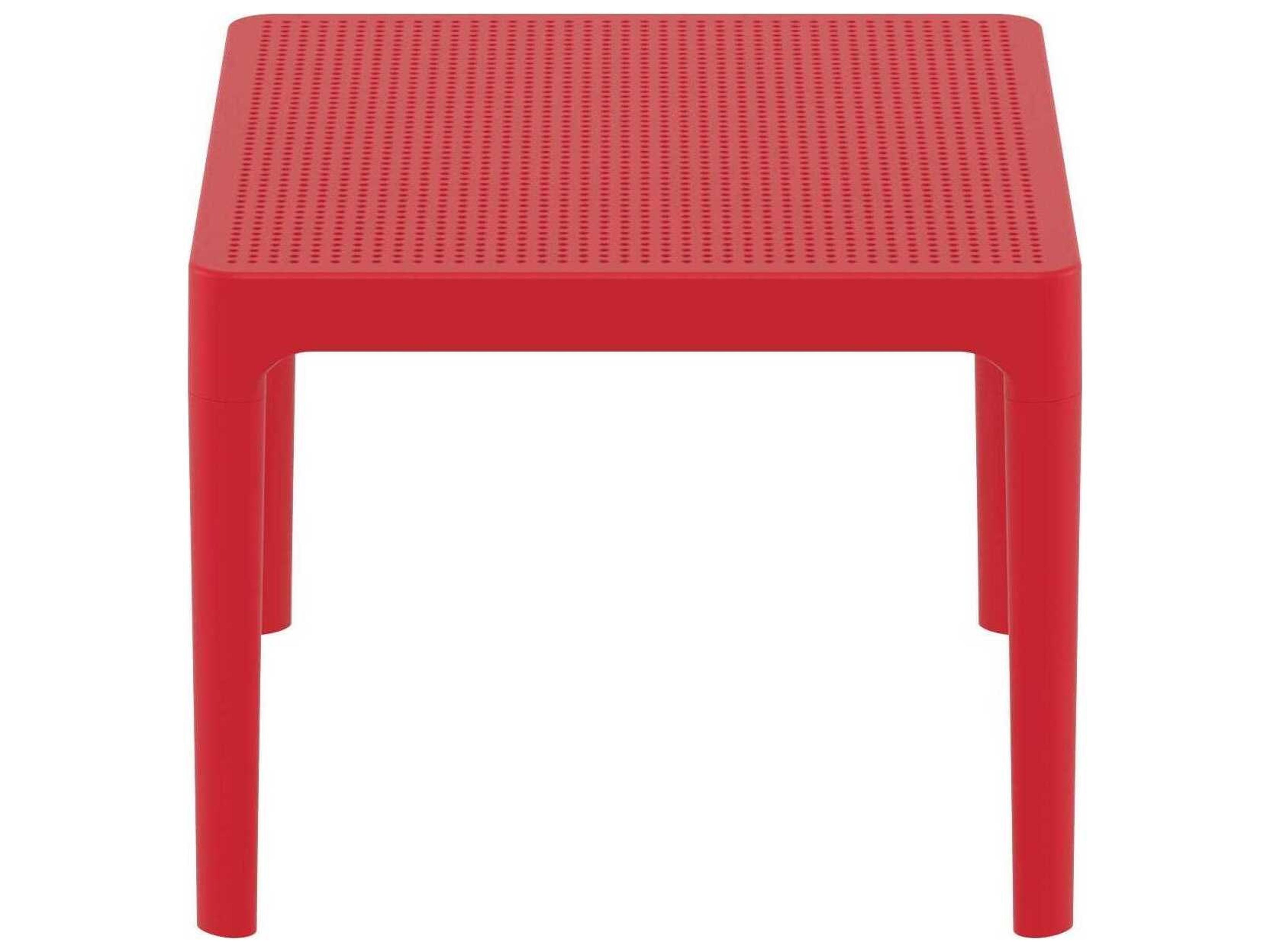Compamia Sky Red Polypropylene Rectangular End Table