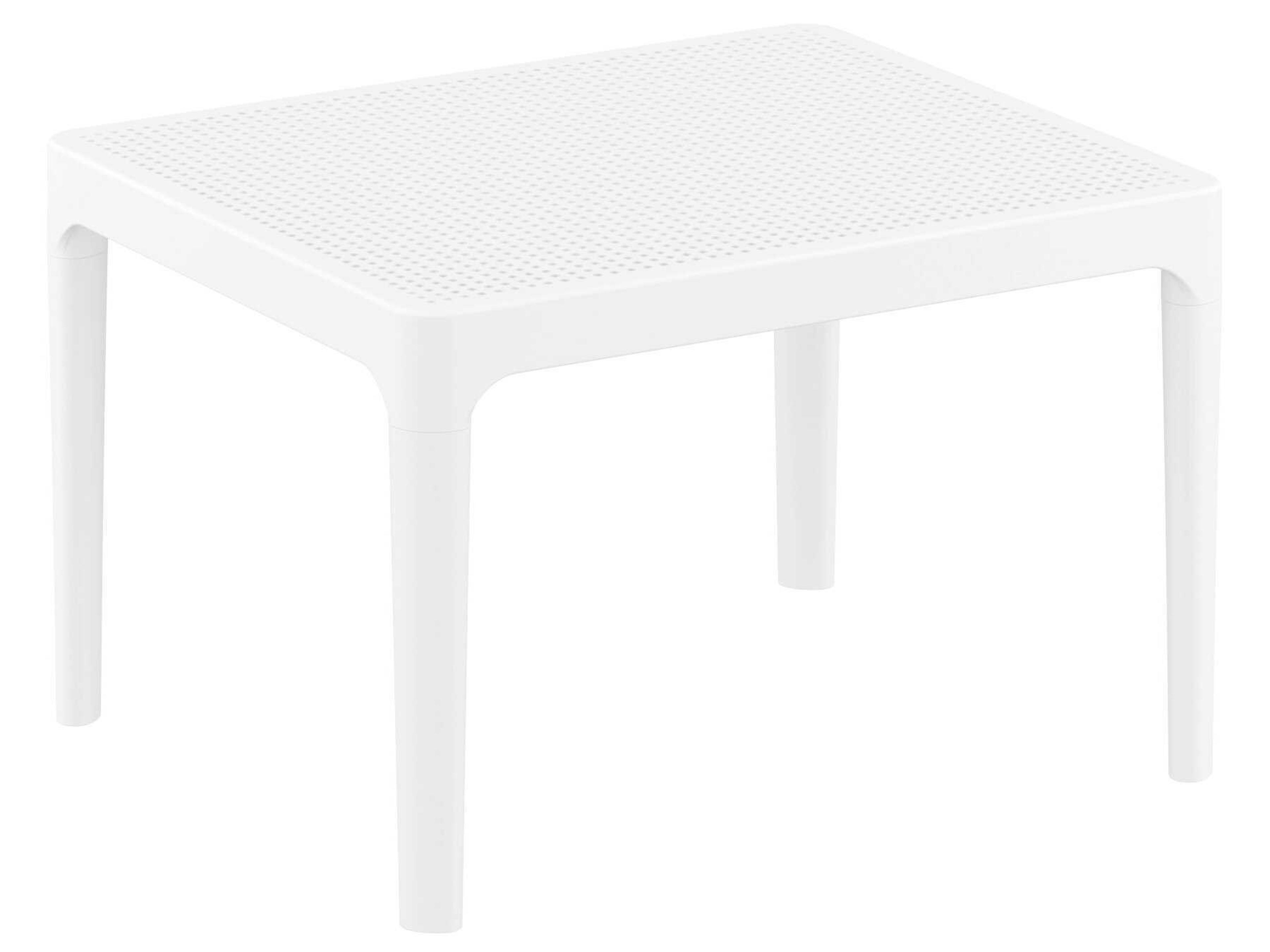 Sky White Polypropylene Rectangular End Table