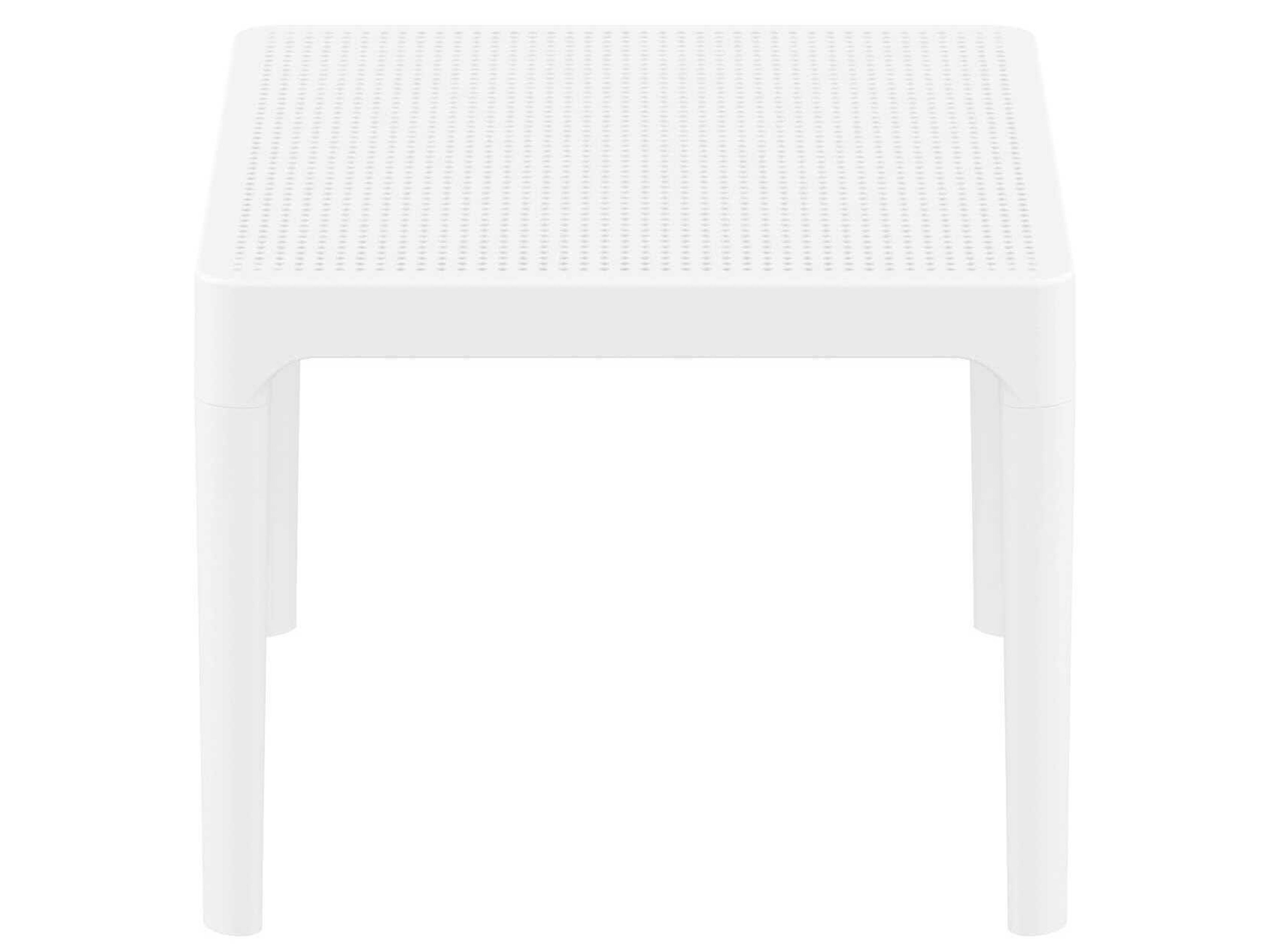 Compamia Sky White Polypropylene Rectangular End Table