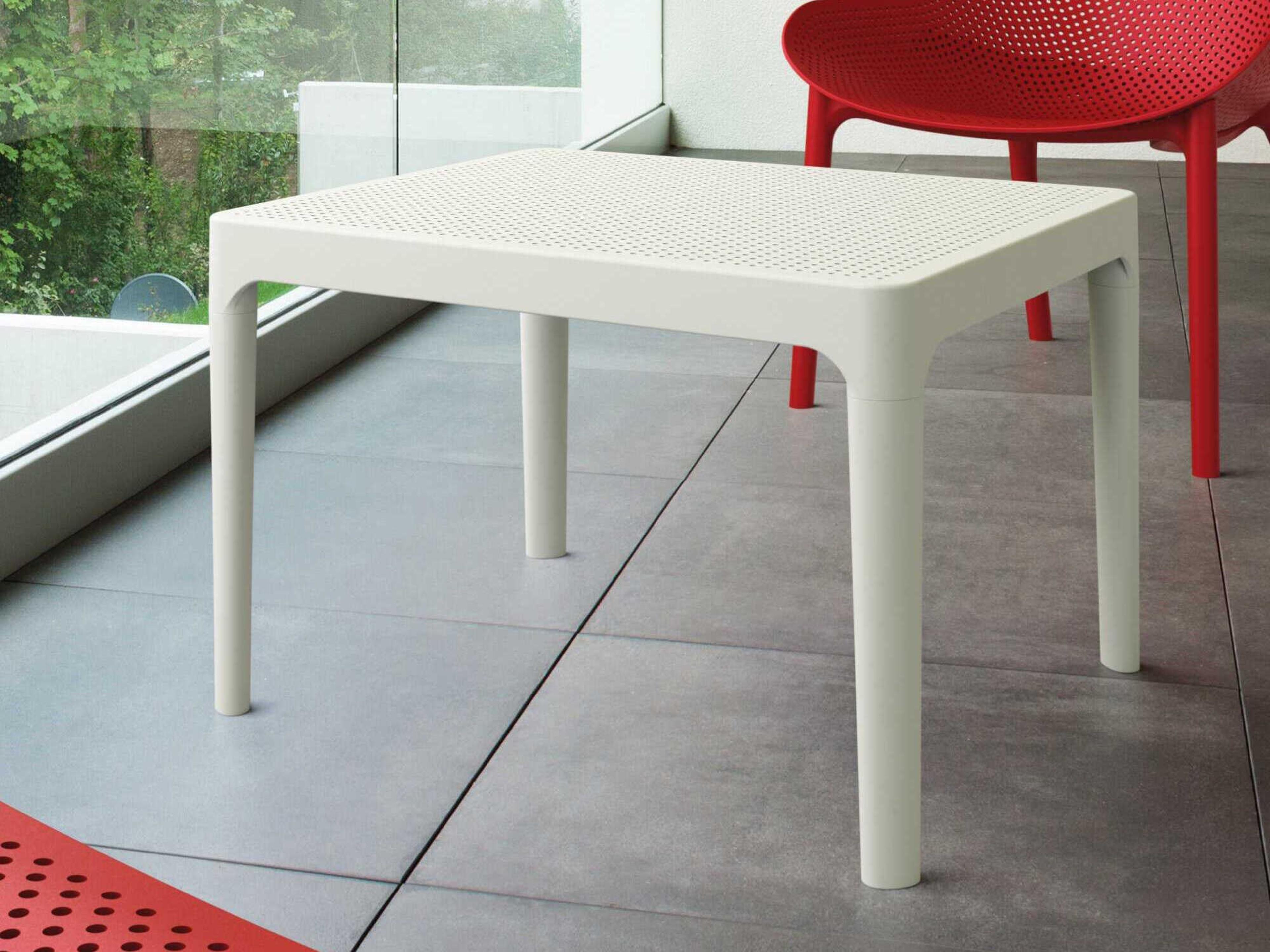 Compamia Sky White Polypropylene Rectangular End Table